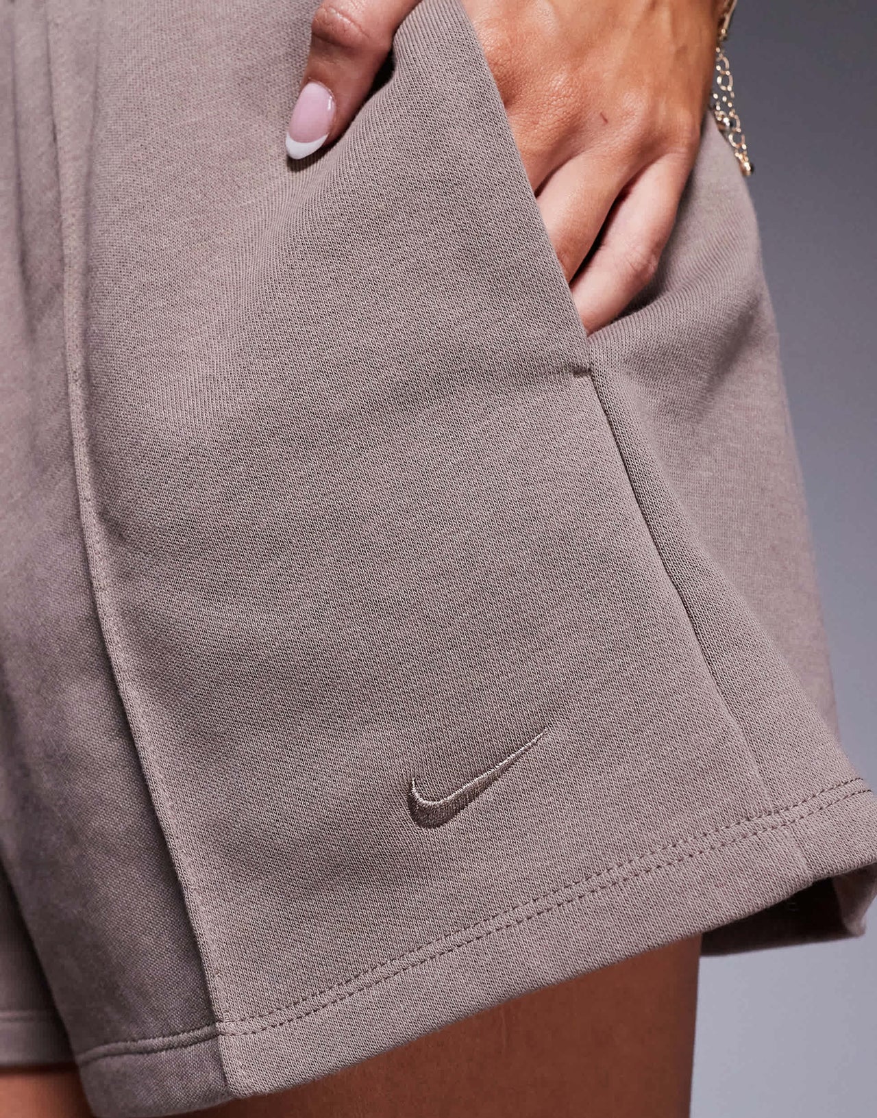 Nike Chill high waisted shorts in brown