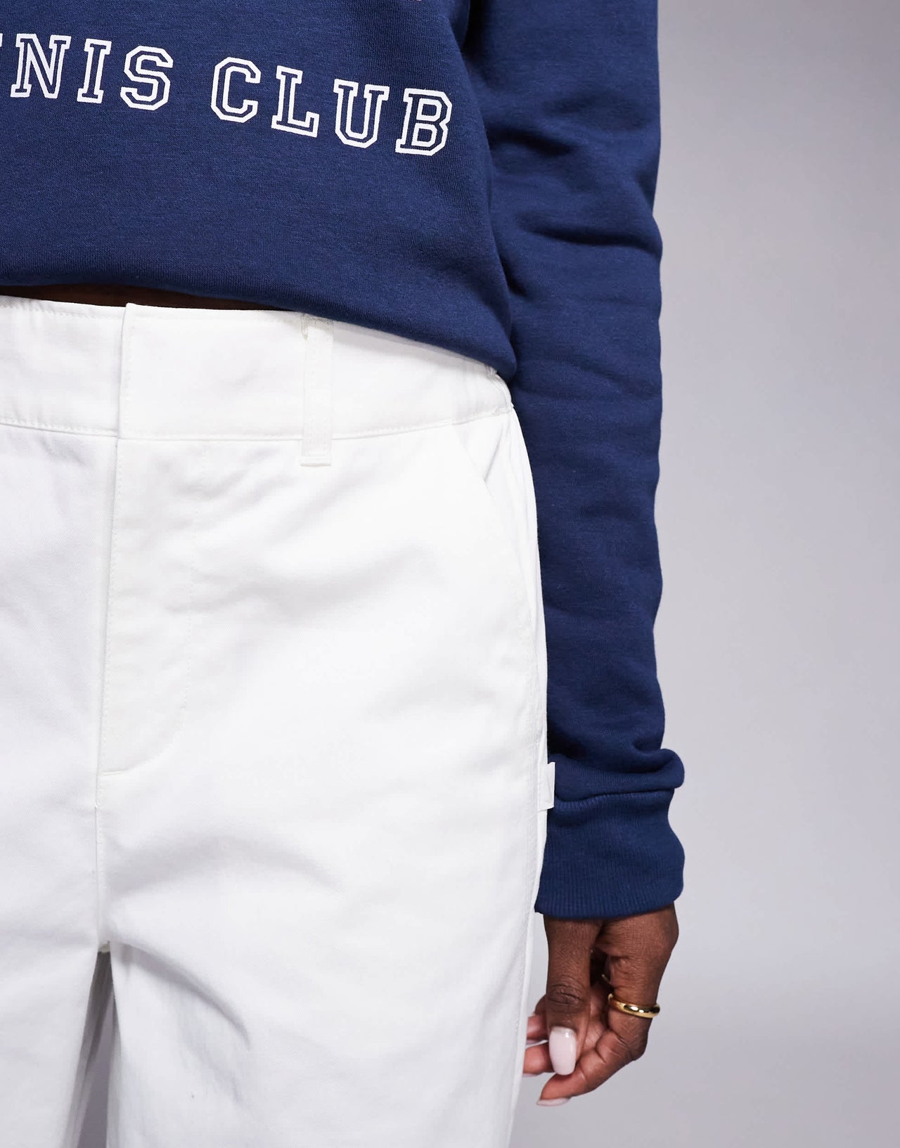 Nike wide leg trousers in cream