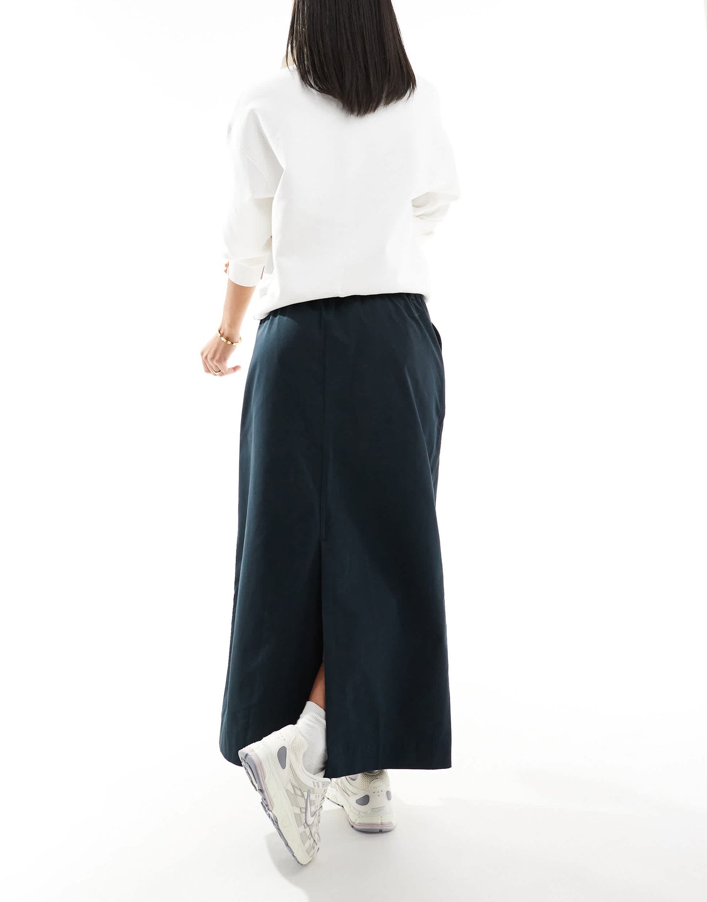 Nike MSC twill maxi skirt in black