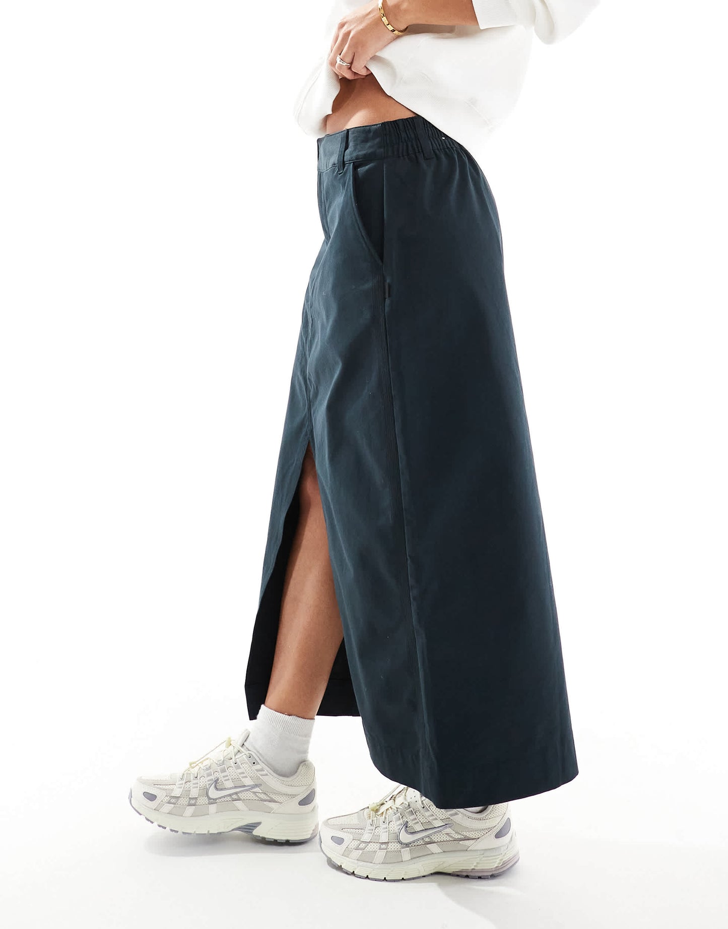Nike MSC twill maxi skirt in black