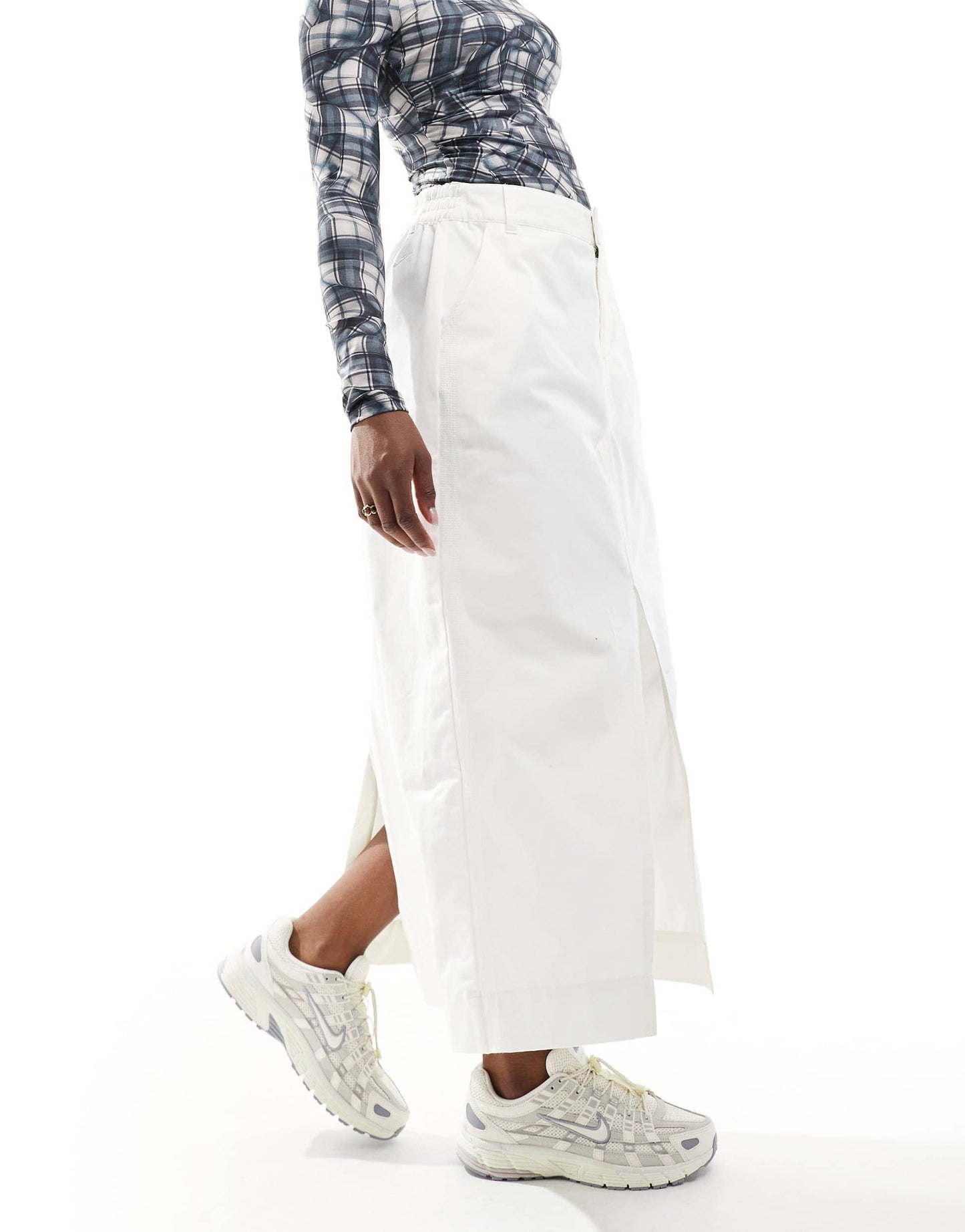 Nike MSC twill maxi skirt in cream
