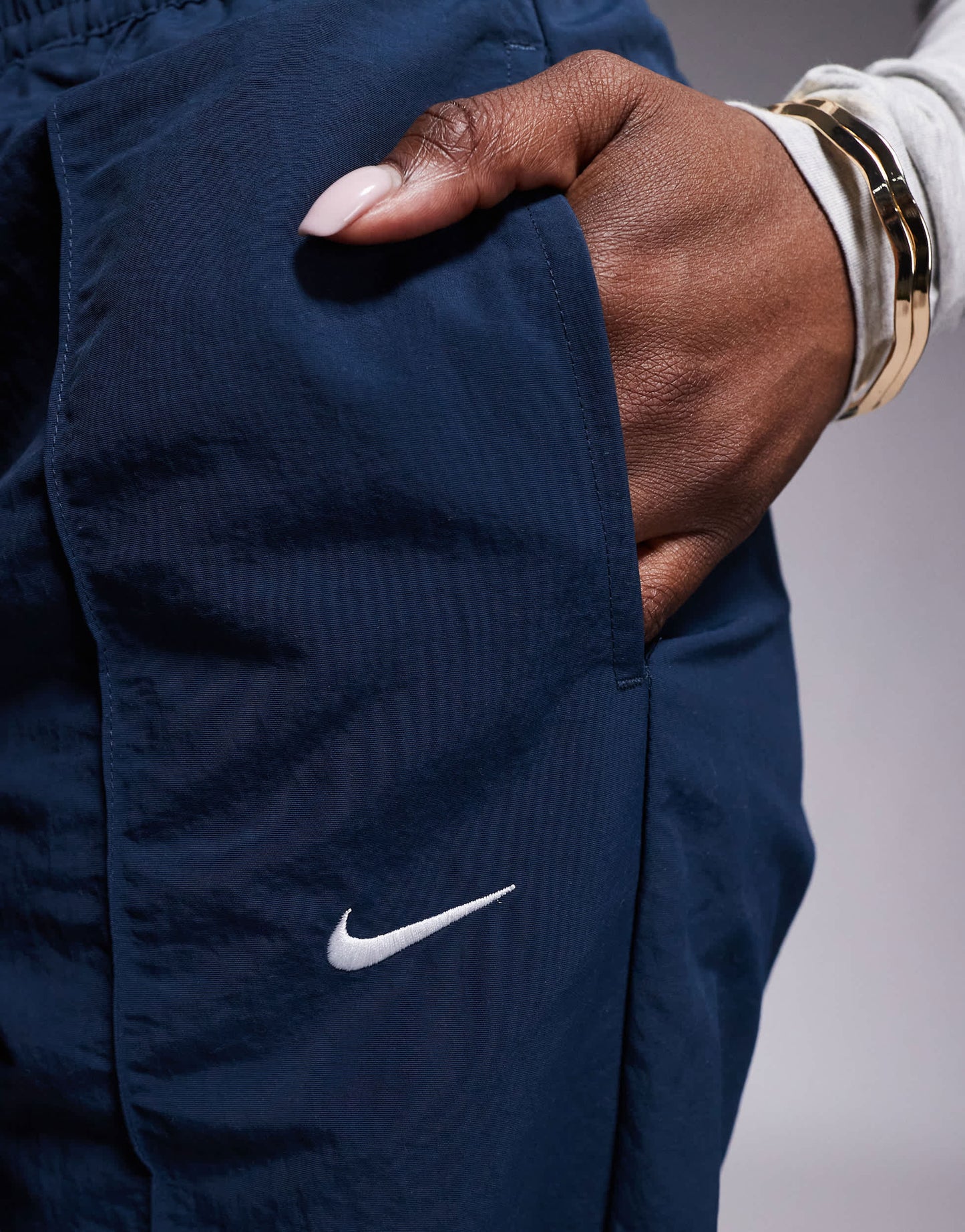 Nike Trend woven mid rise wide leg trousers in navy