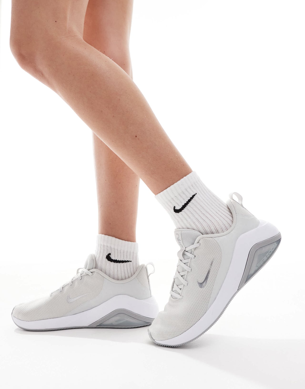 Nike Training Air Zoom Bella 7 trainers in grey and white