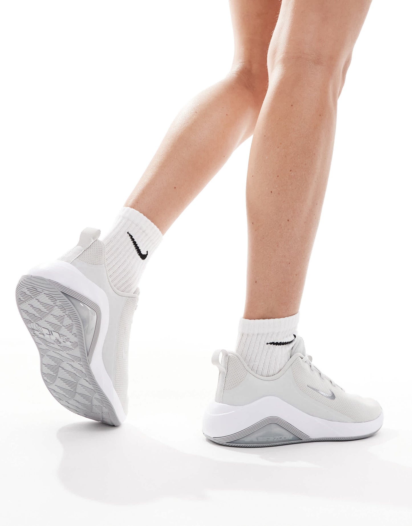 Nike Training Air Zoom Bella 7 trainers in grey and white