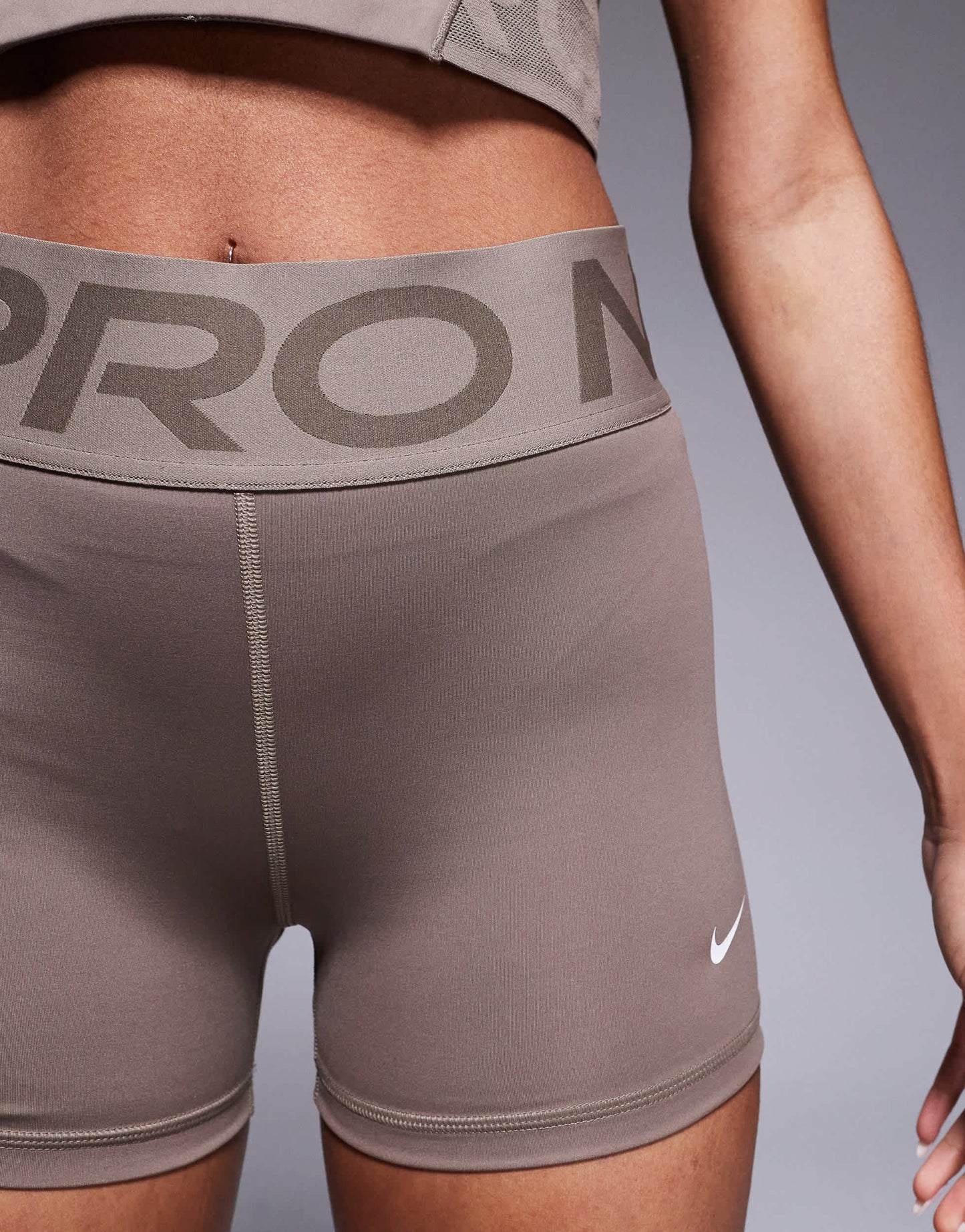 Nike Pro Training Dri-FIT Sculpt high wasted 3 inch legging shorts in brown