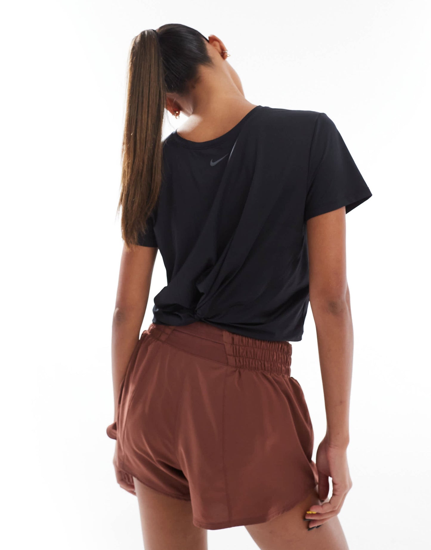 Nike One Training Dri-FIT twisted cropped t-shirt in black