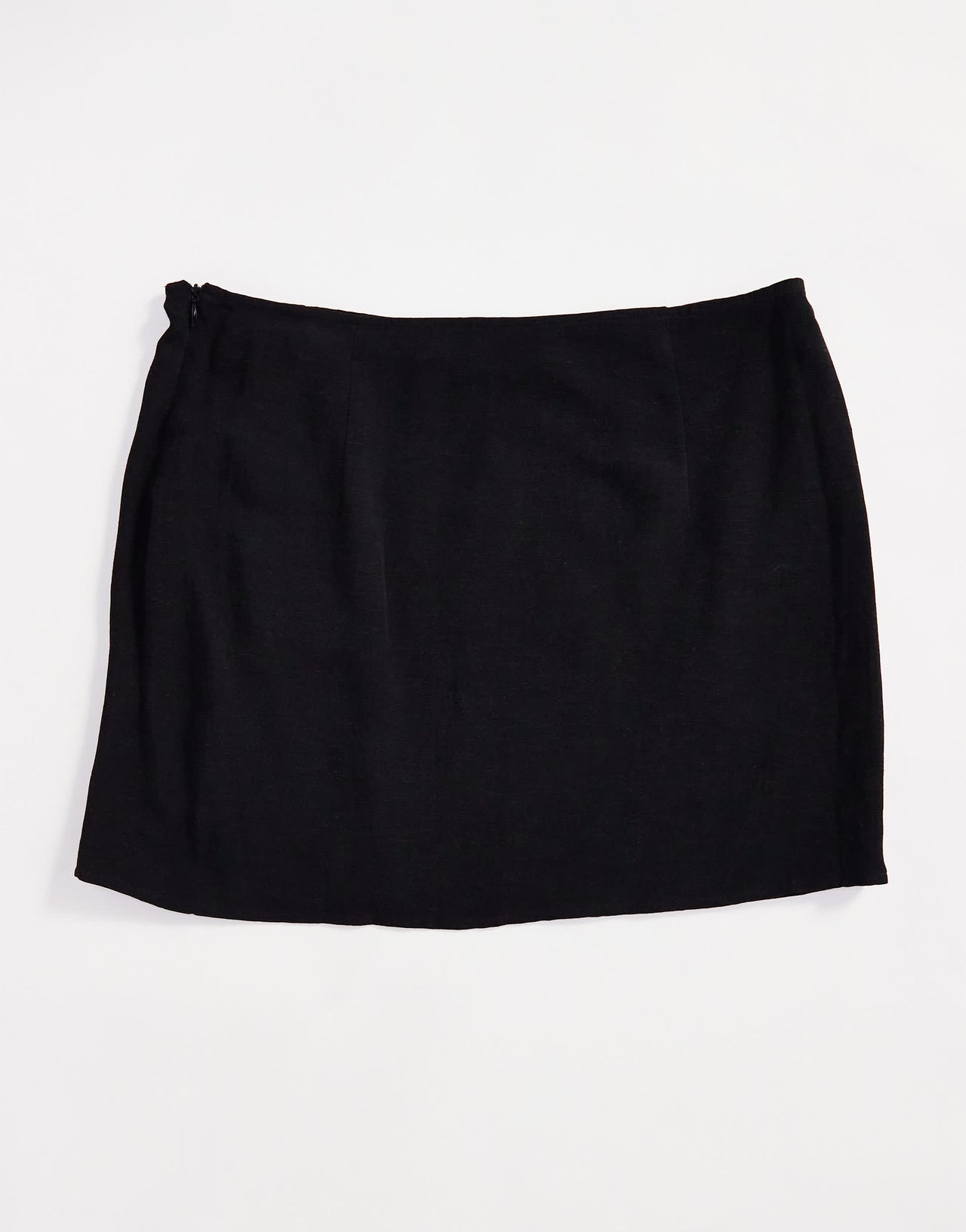 ASOS DESIGN linen blend split hem fitted mini skirt co ord in black