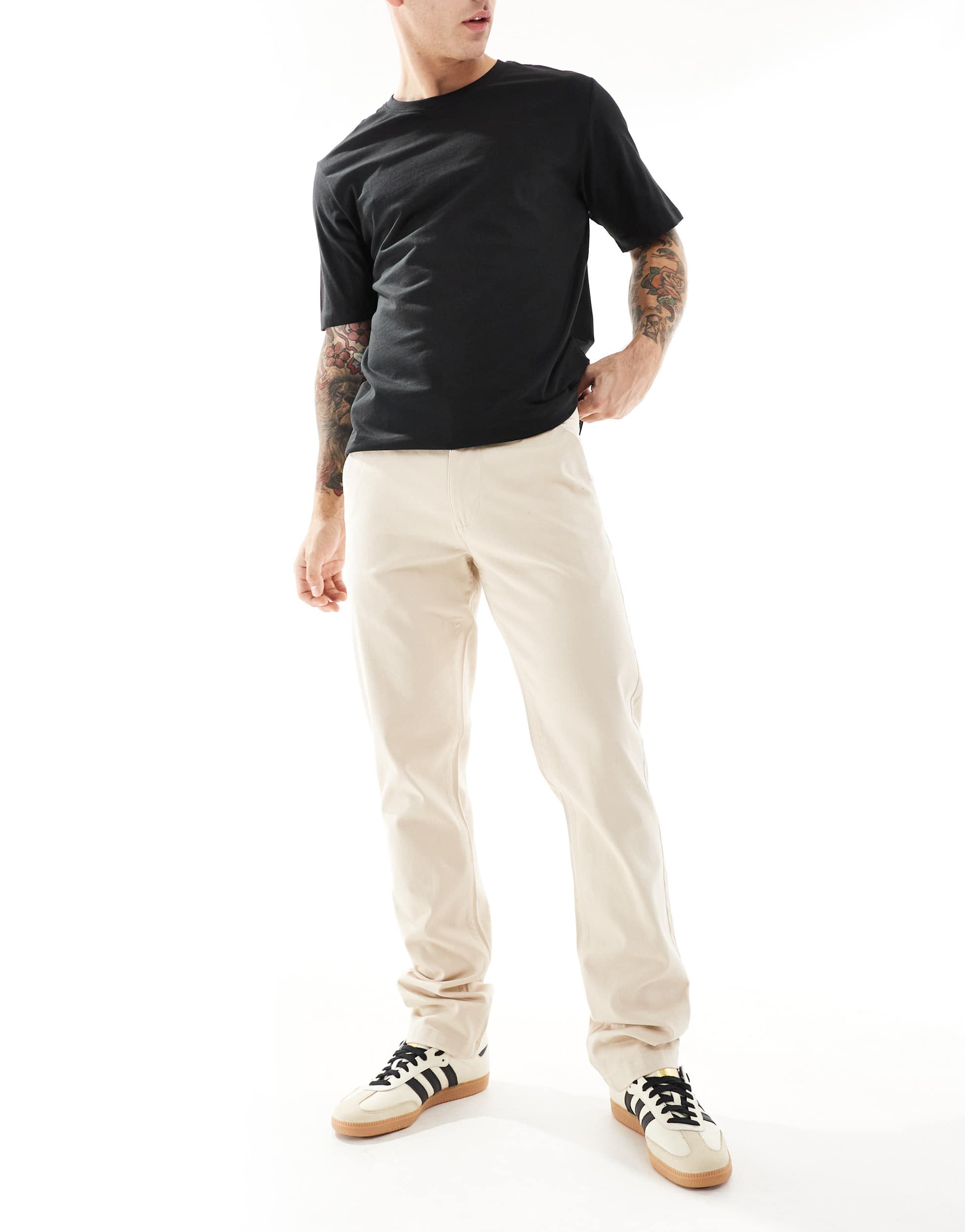 French Connection smart chino trousers in stone