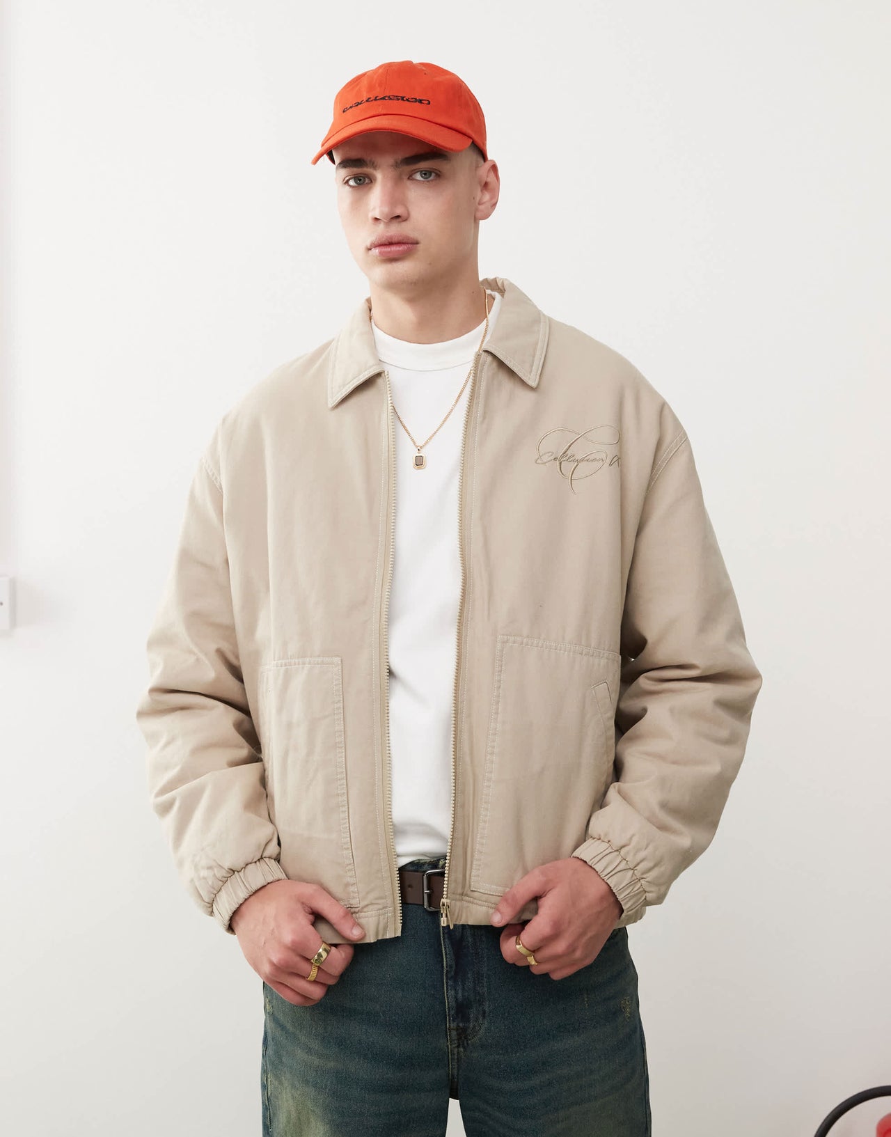 COLLUSION Harrington jacket in neutral