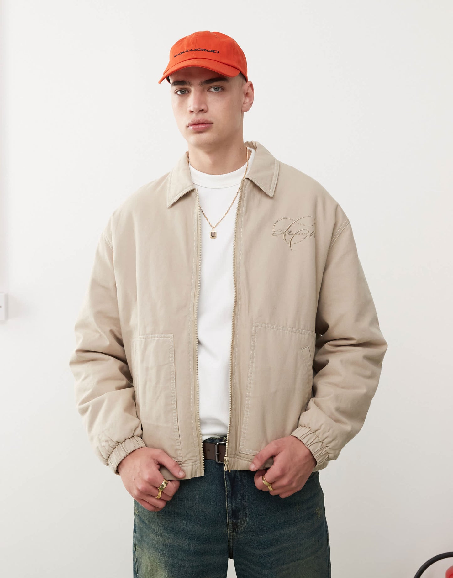 COLLUSION Harrington jacket in neutral