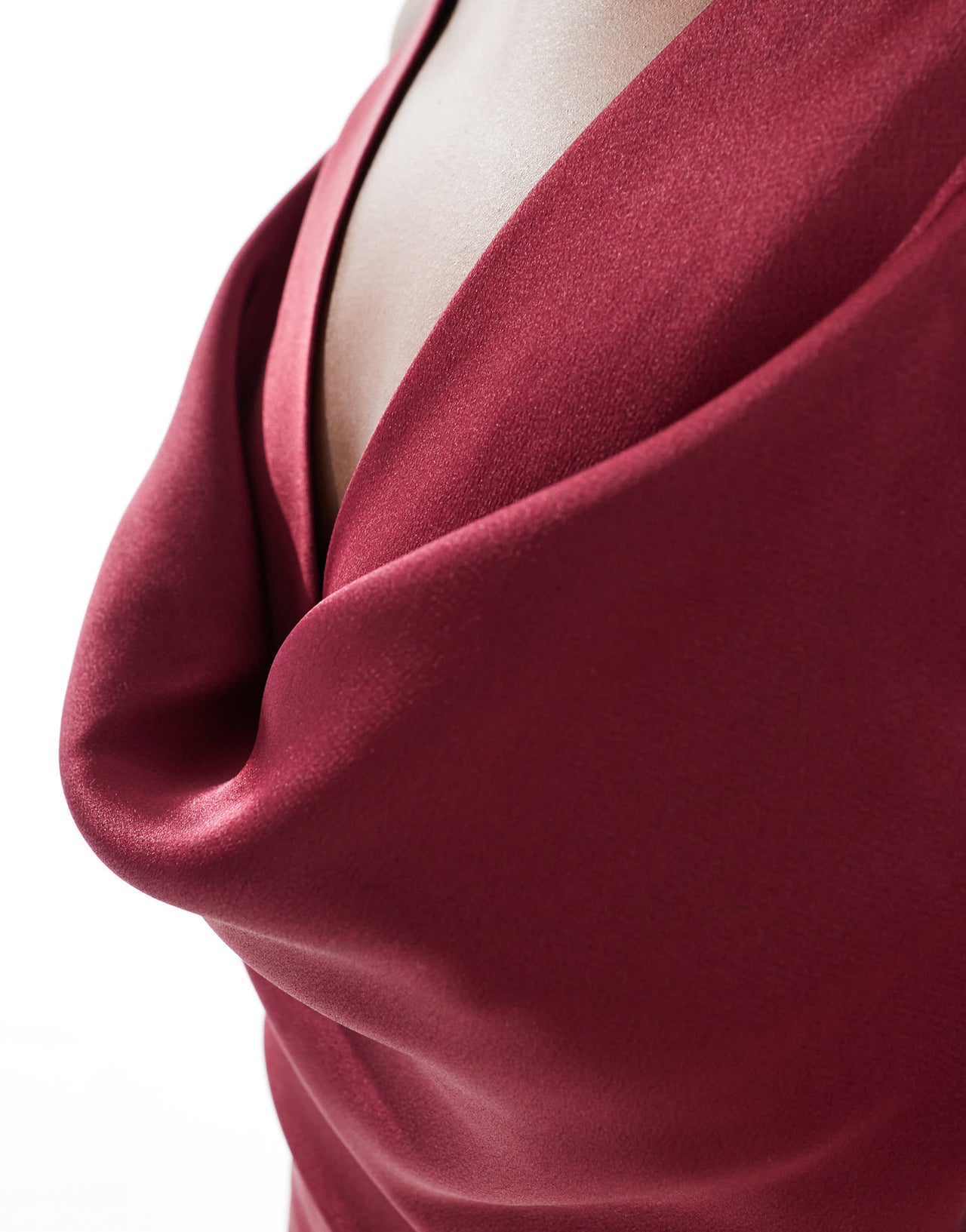 TFNC Tall satin cowl back maxi dress in berry