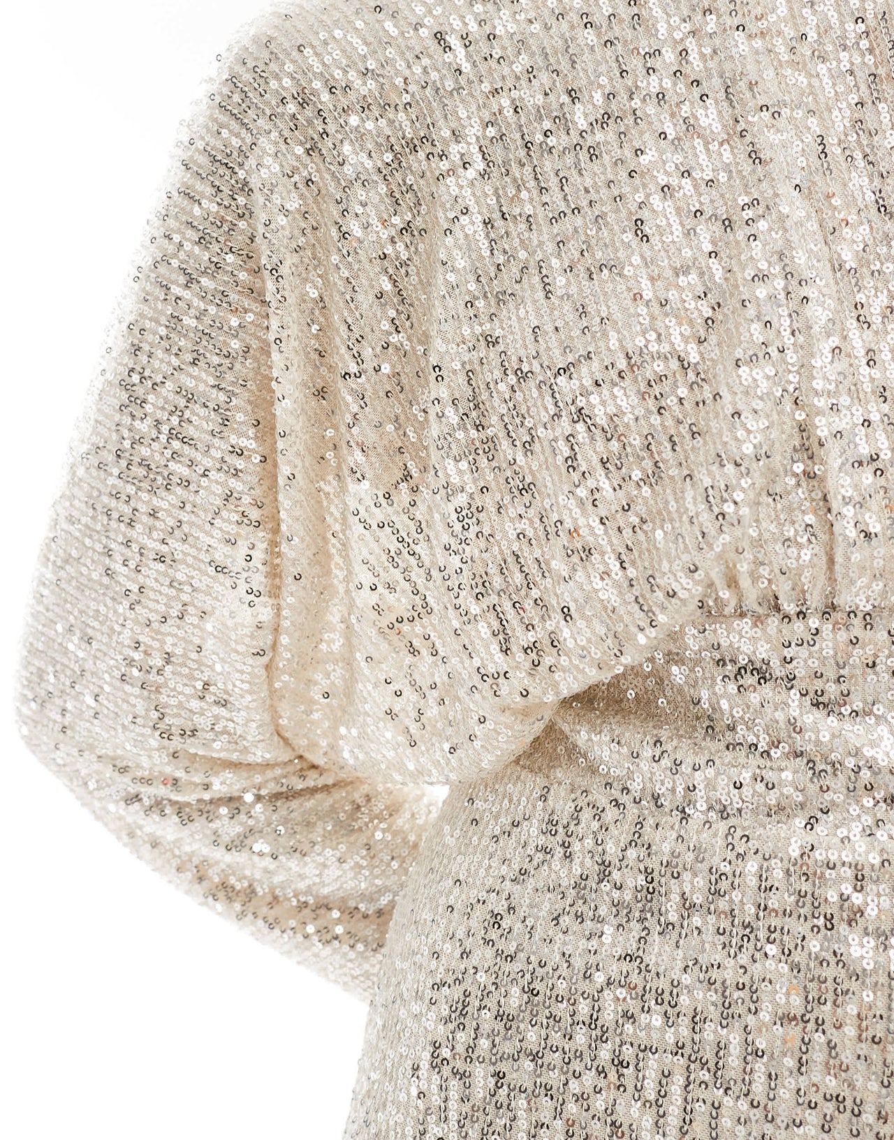 TFNC sequin kimono top mini dress in silver