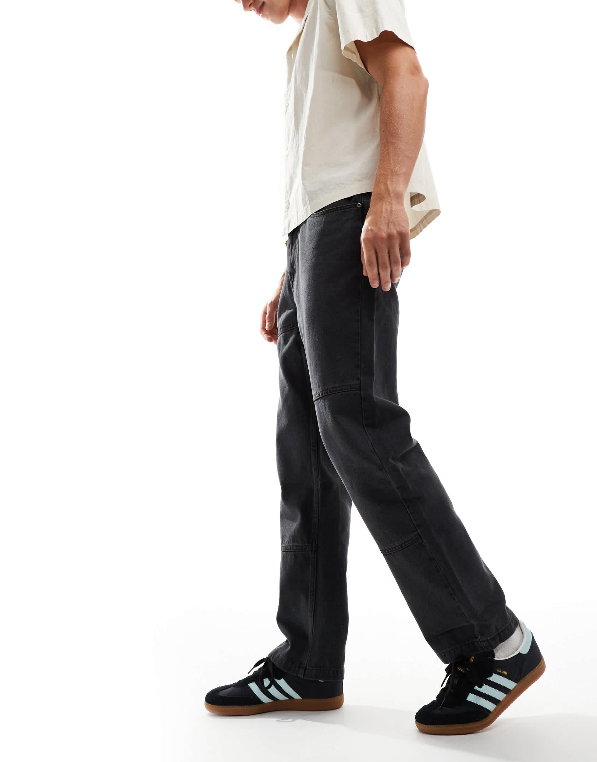 Native Youth relaxed straight leg jeans in acid wash black