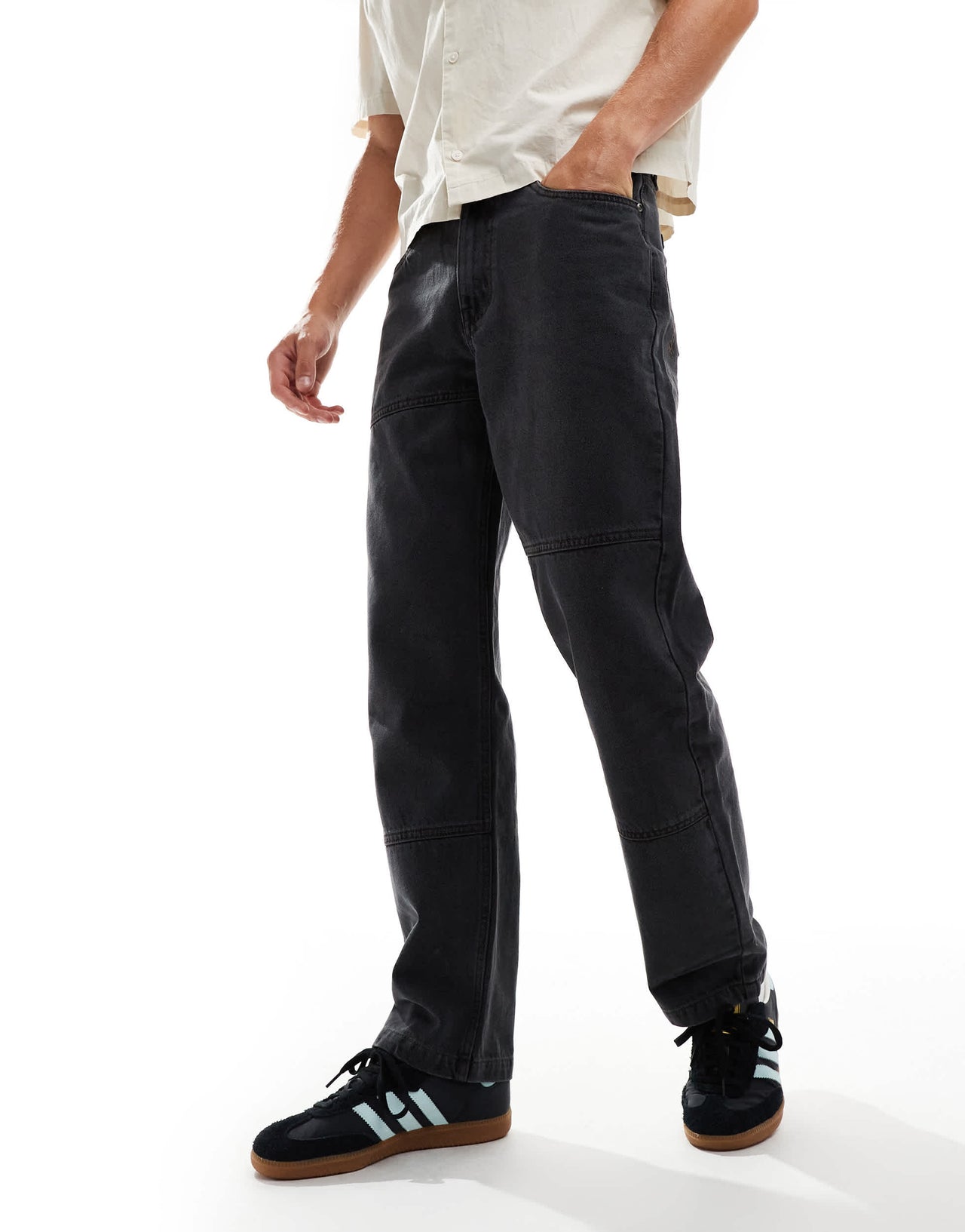 Native Youth relaxed straight leg jeans in acid wash black