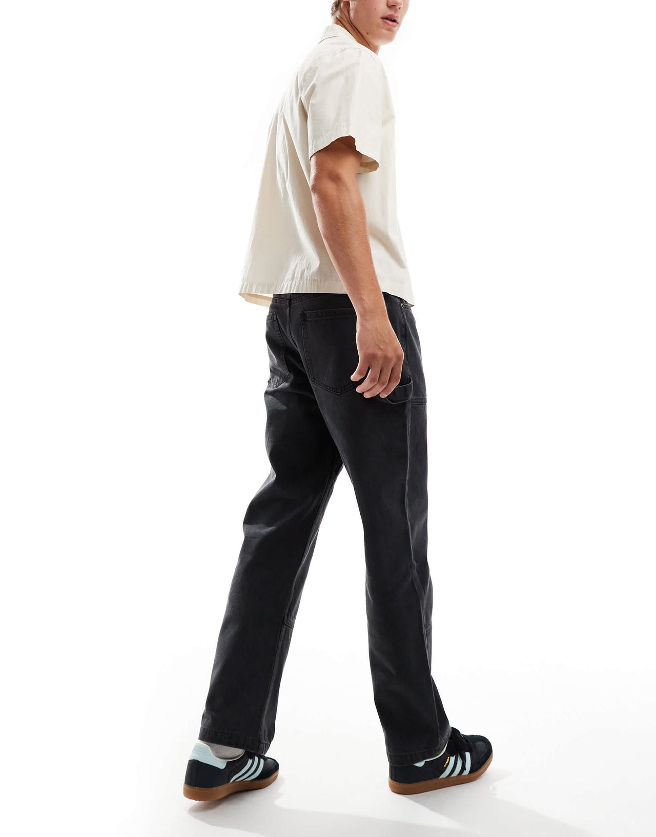 Native Youth relaxed straight leg jeans in acid wash black