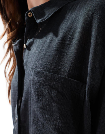 Cotton  On Swing beach shirt in black