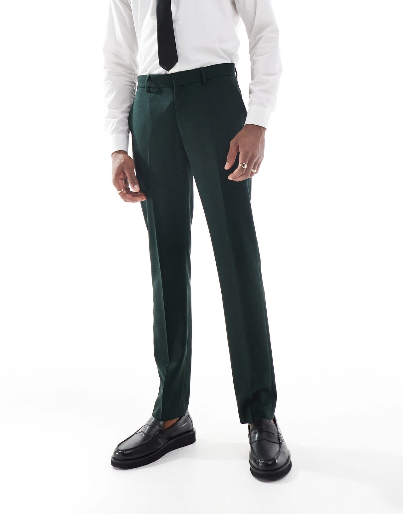ASOS DESIGN wedding skinny suit trousers in green