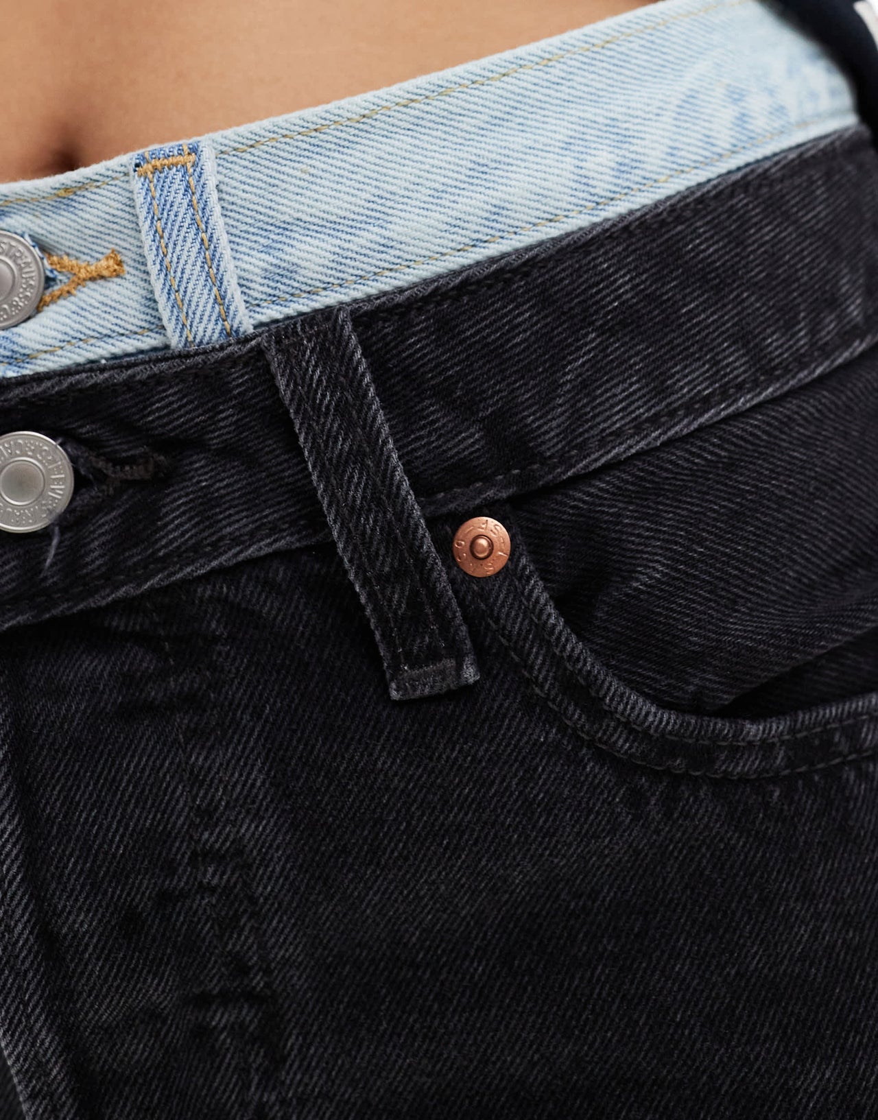 Levi's icon denim layered skirt in washed black