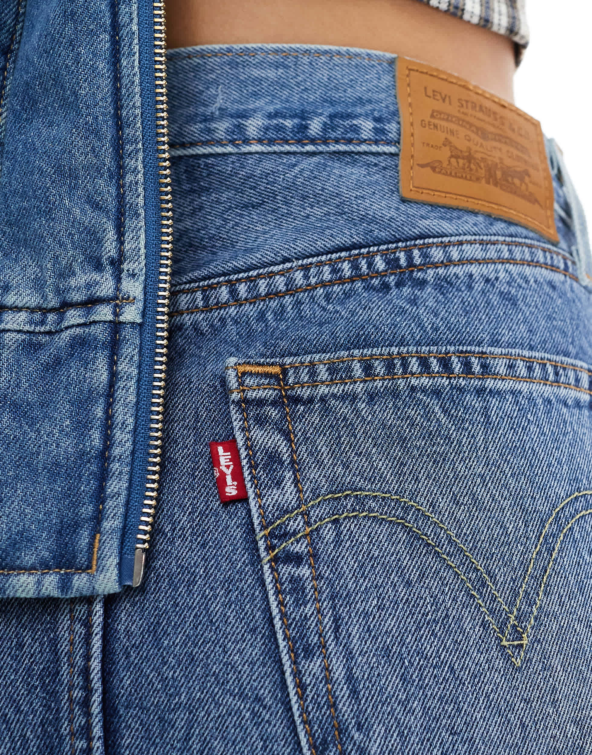 Levi's western icon denim skirt in light blue