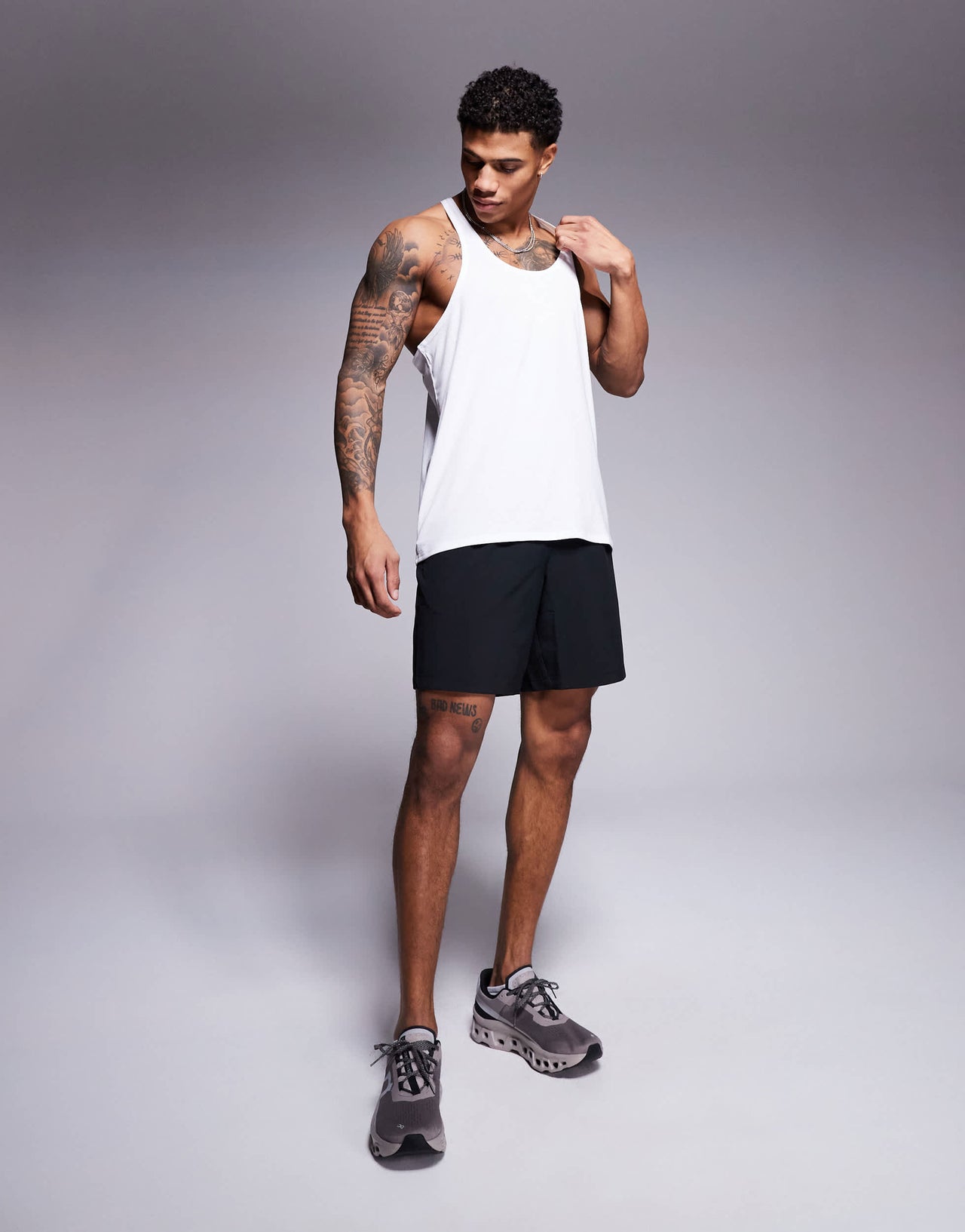 4505 Icon performance jersey quick dry stringer vest in white