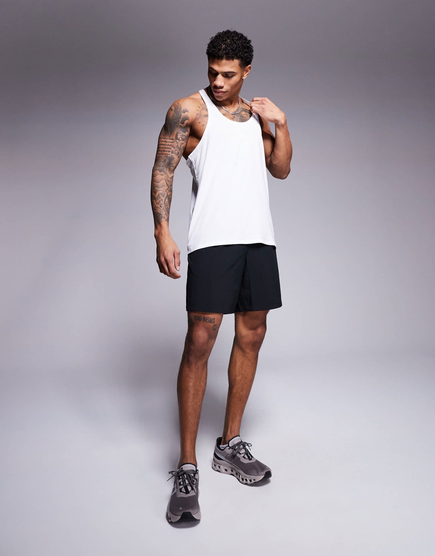 4505 Icon performance jersey quick dry stringer vest in white