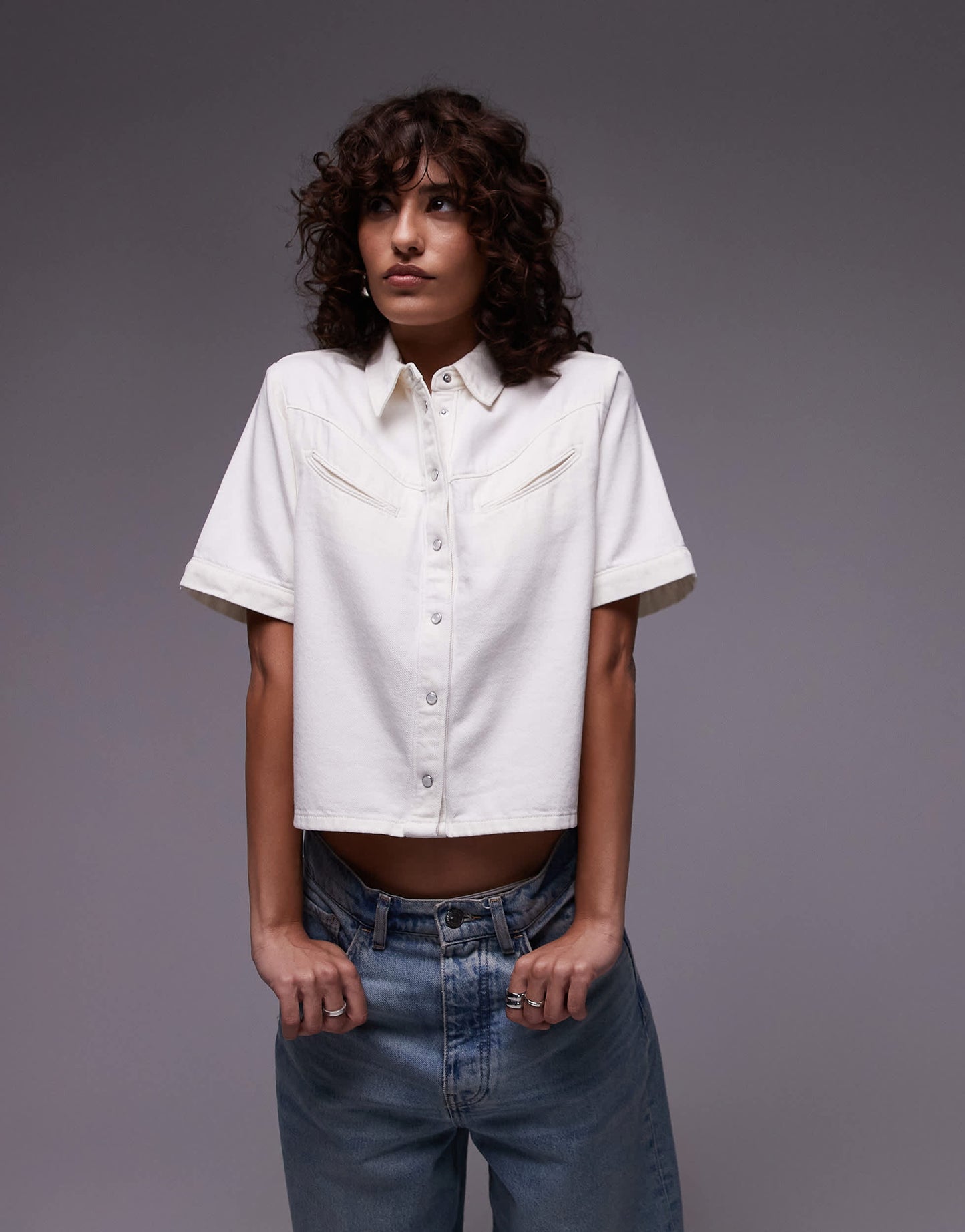 Levi's denim camp shirt in white