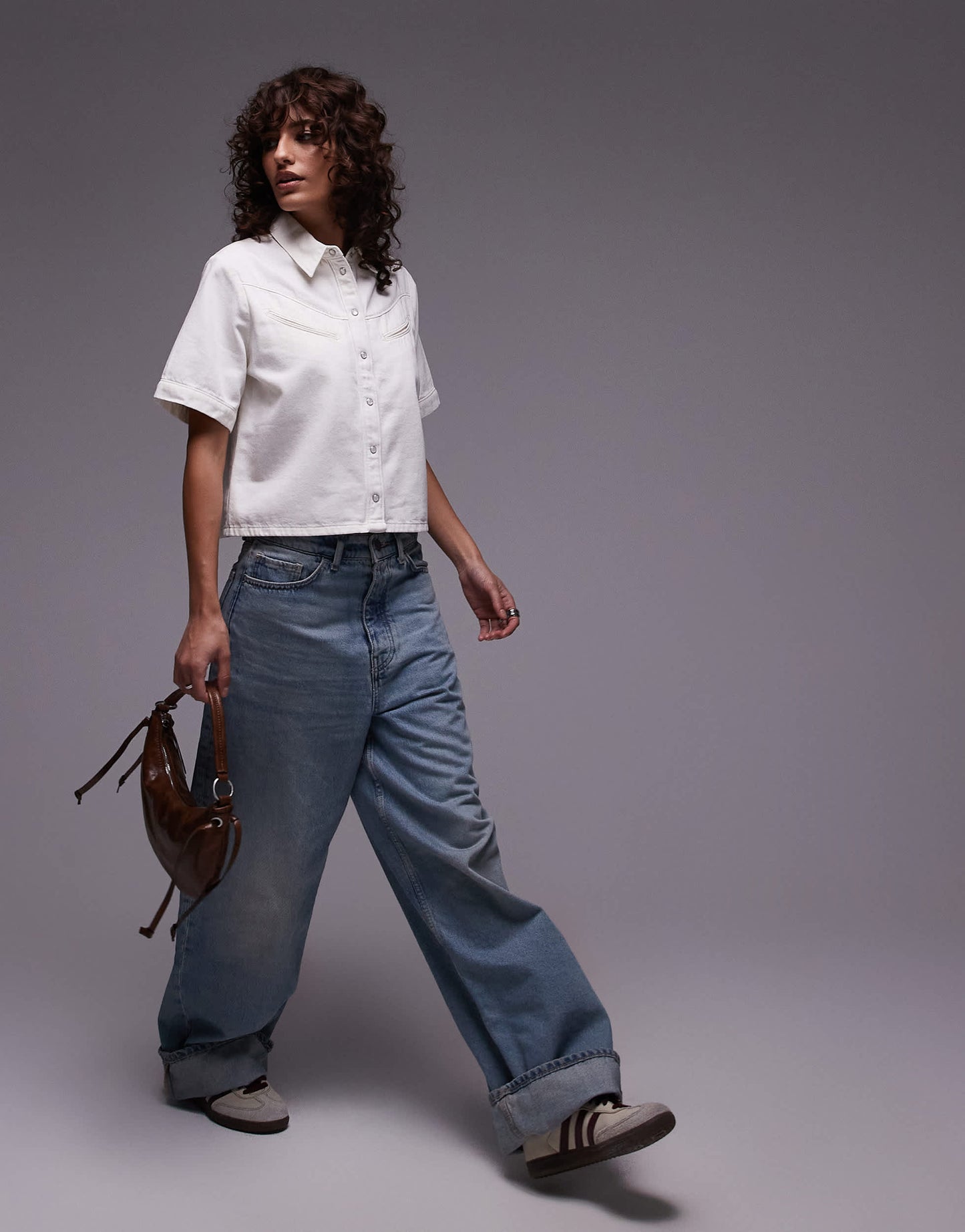Levi's denim camp shirt in white