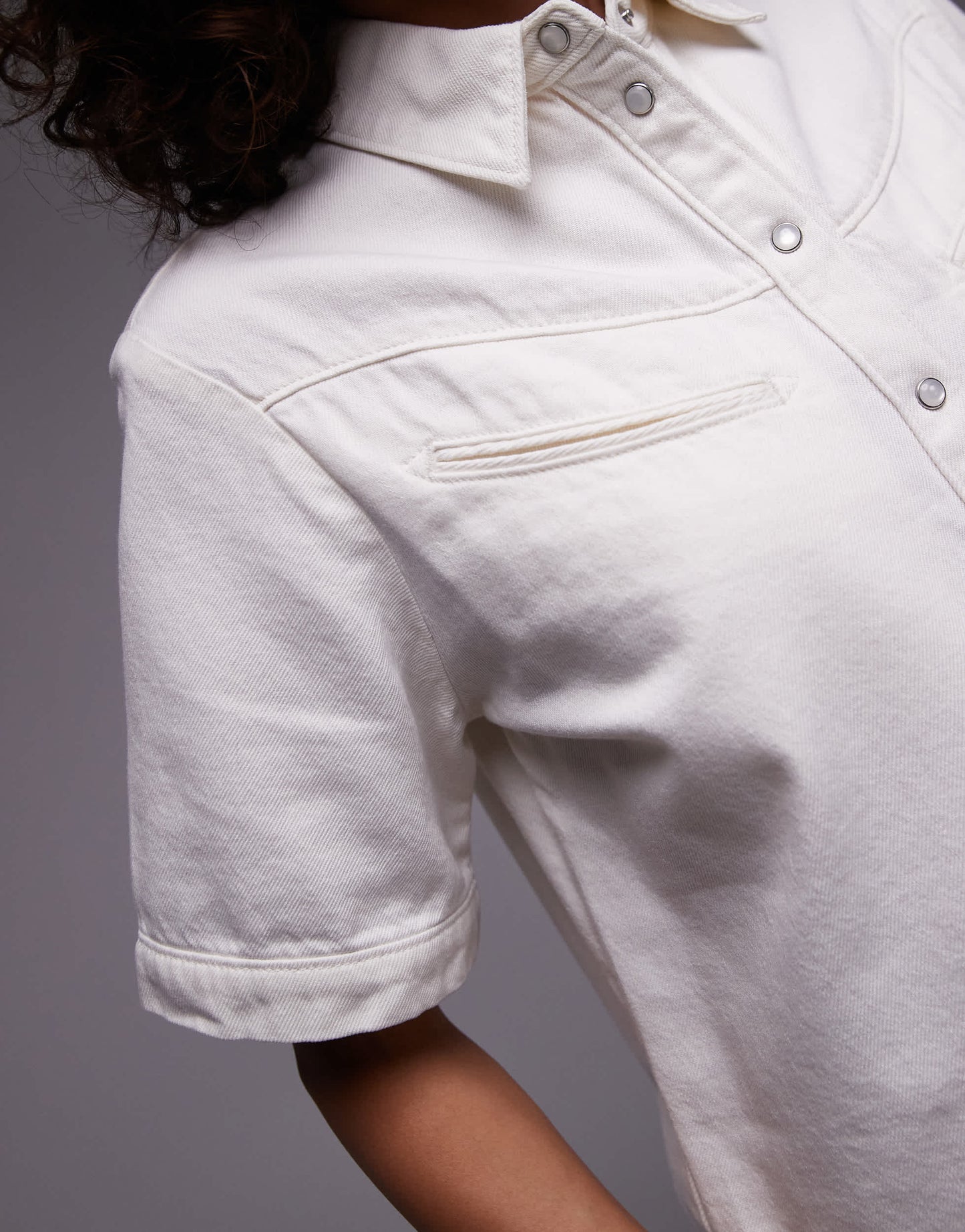 Levi's denim camp shirt in white
