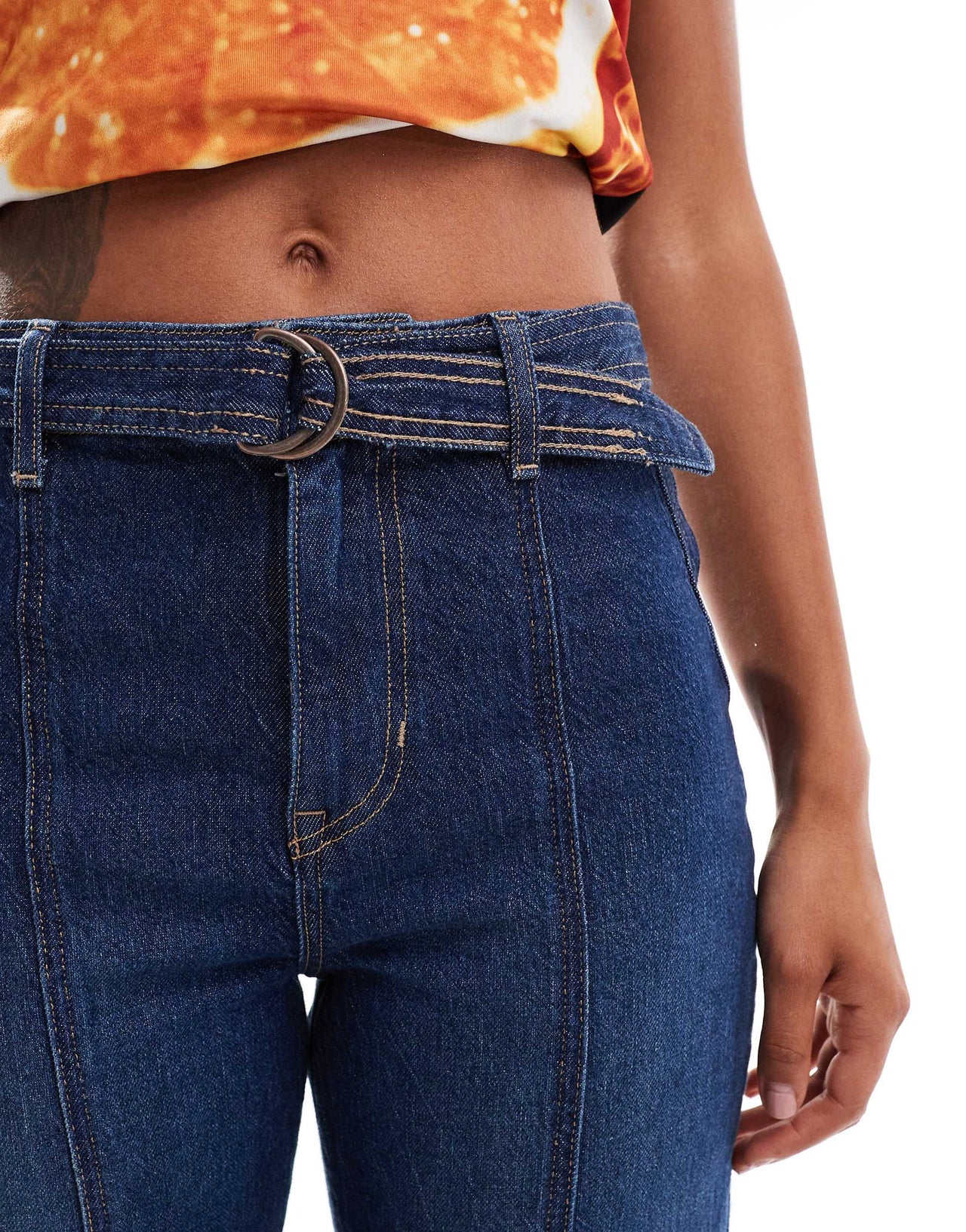 Free People ryla high waisted a-line jeans in dreamscape blue