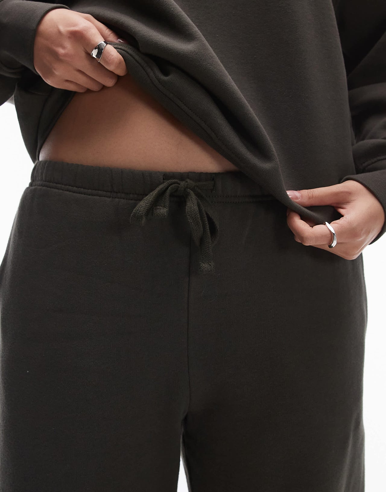 ARKET soft jersey joggers with elasticated cuff in khaki green