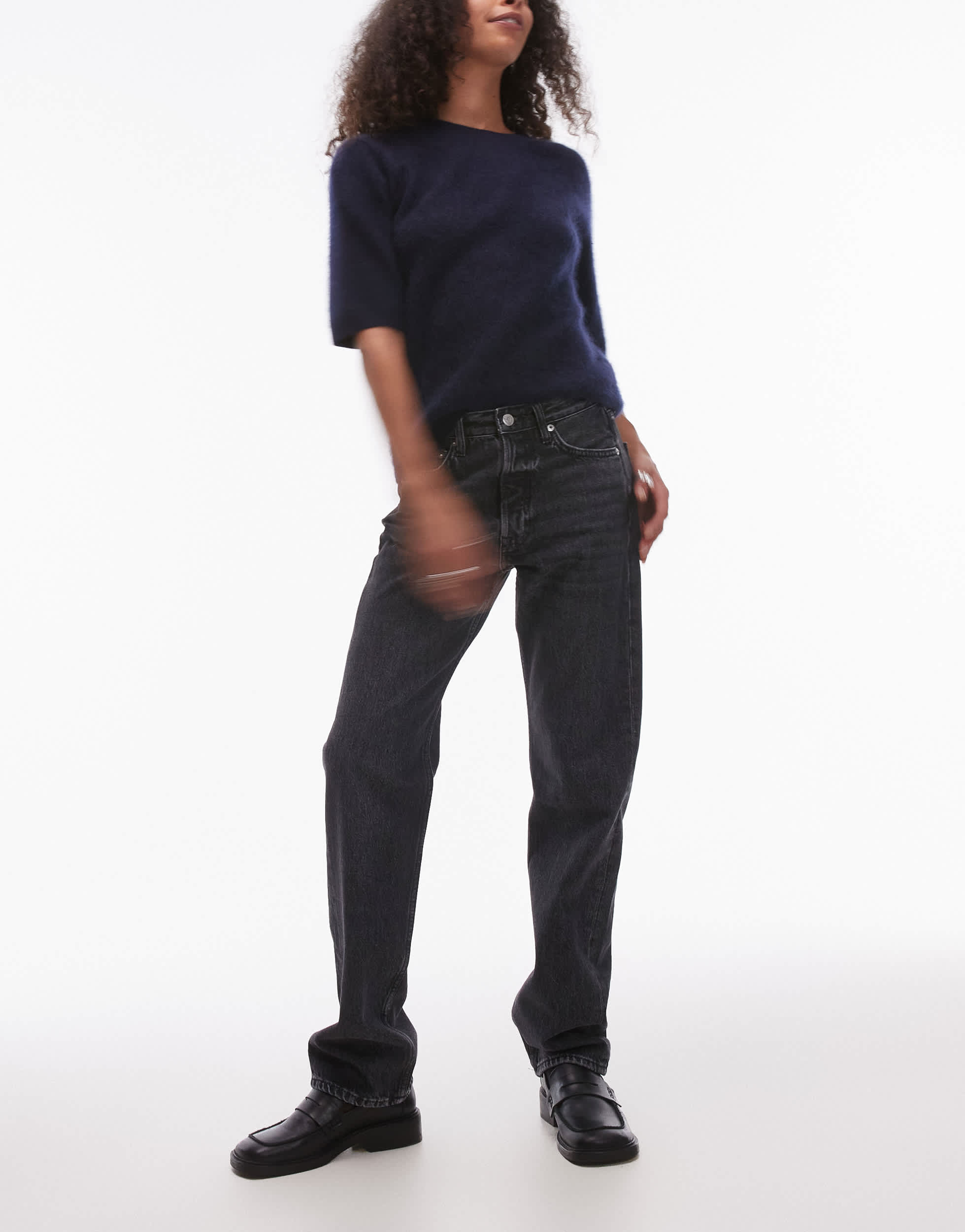 ARKET Snow straight leg jeans in washed grey