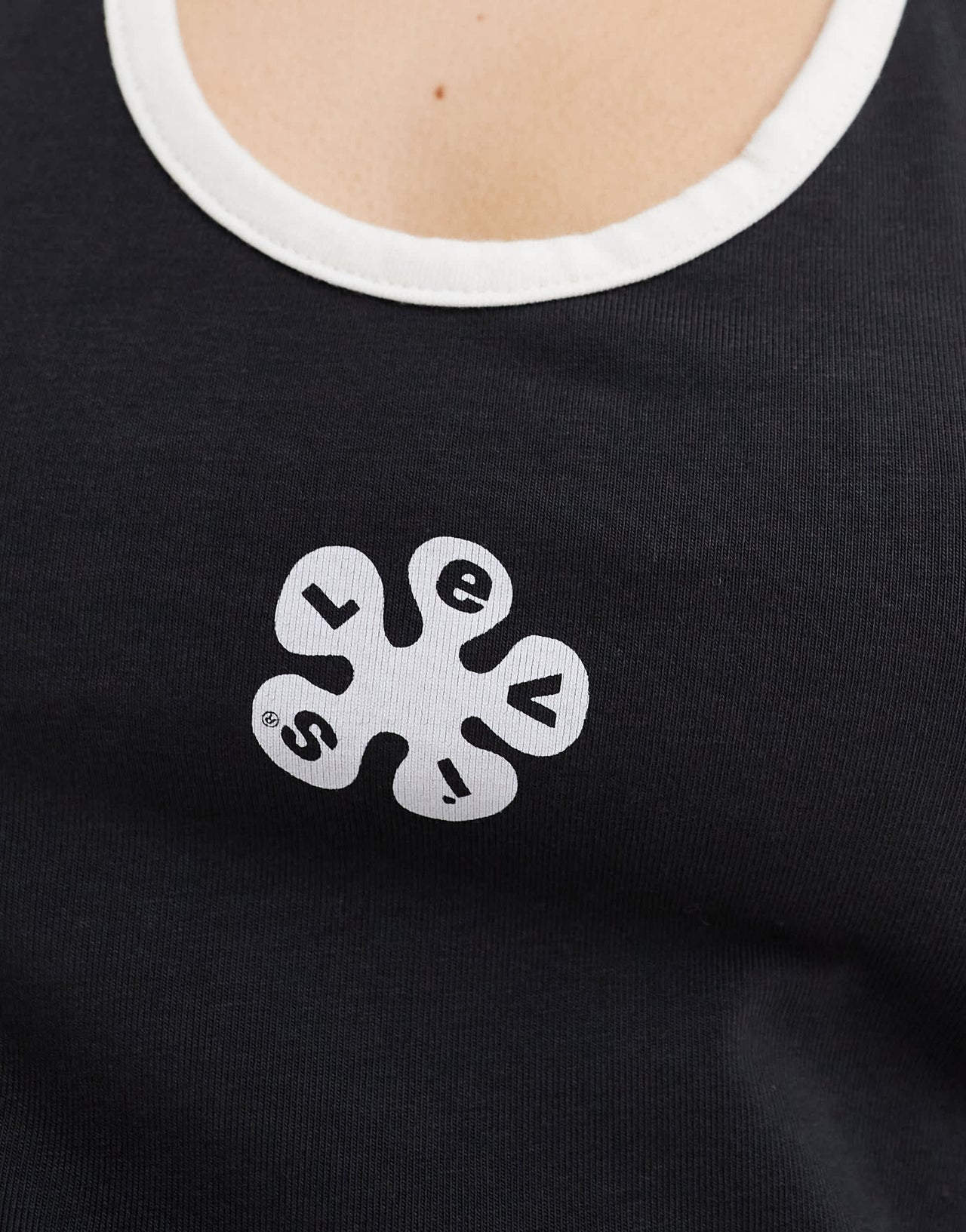 Levi's halter top with central logo in black