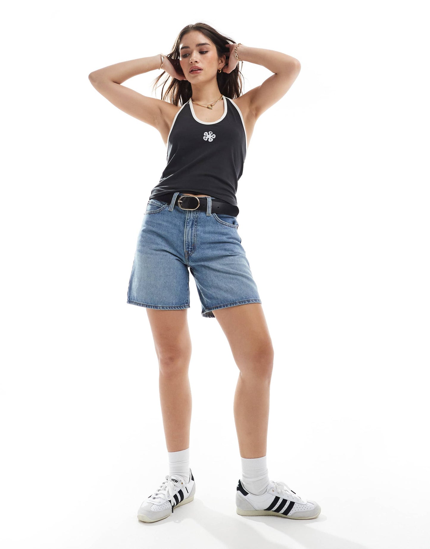 Levi's halter top with central logo in black