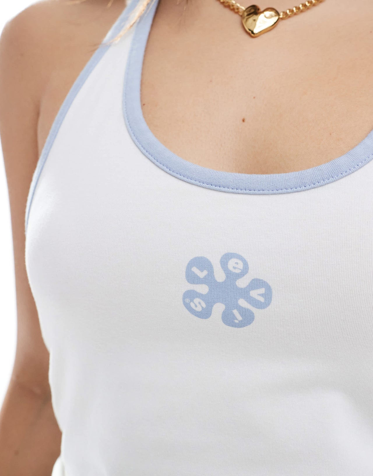 Levi's halter top with central logo in white