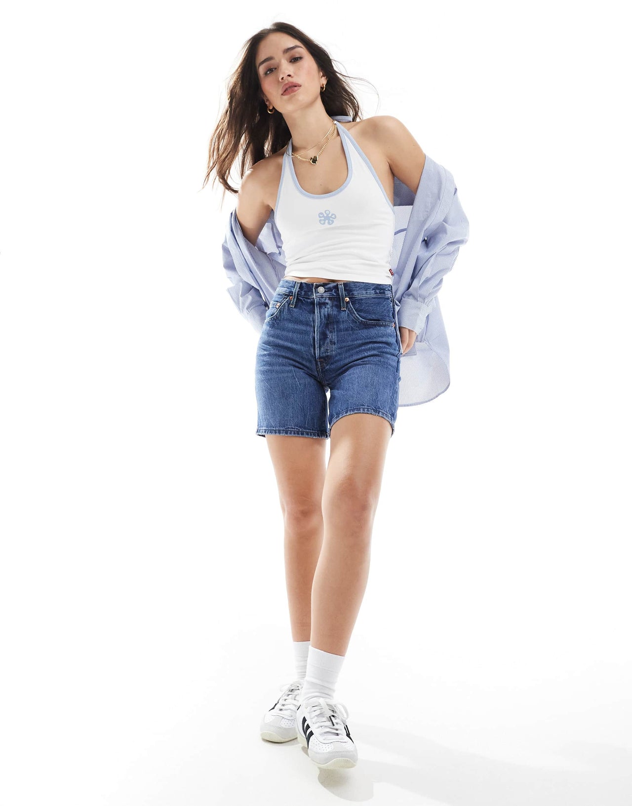 Levi's halter top with central logo in white