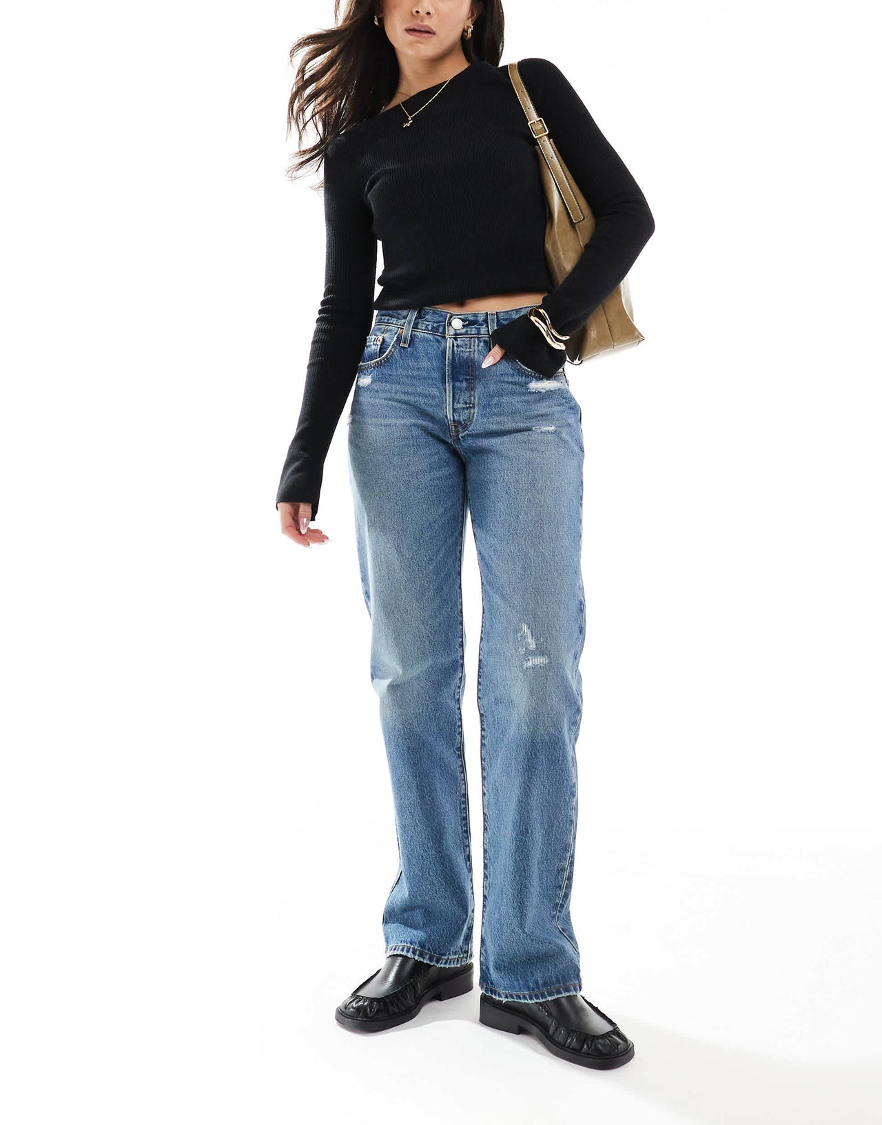 Levi's 501 90's straight jeans in vintage mid wash blue