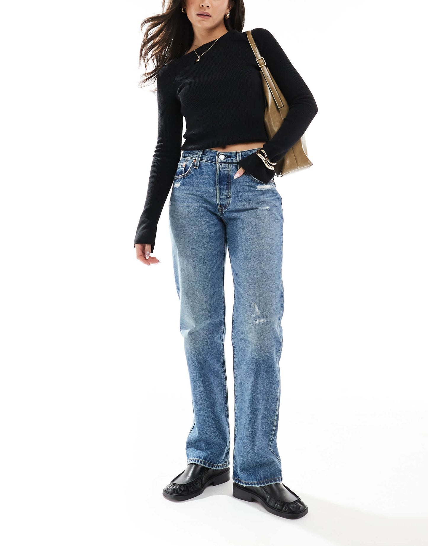 Levi's 501 90's straight jeans in vintage mid wash blue