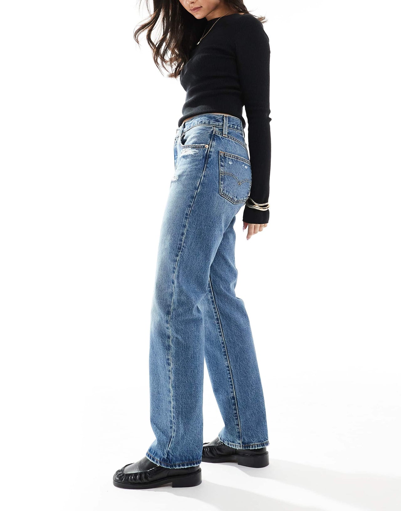 Levi's 501 90's straight jeans in vintage mid wash blue