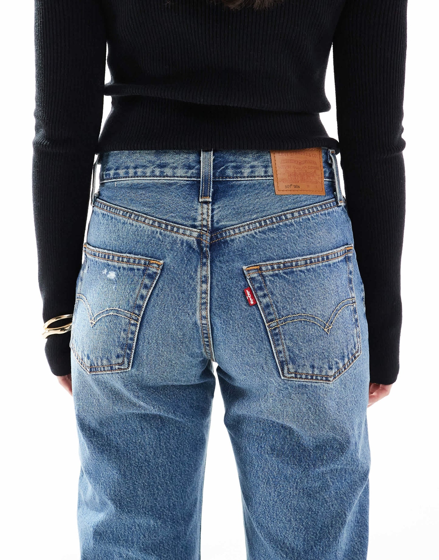 Levi's 501 90's straight jeans in vintage mid wash blue