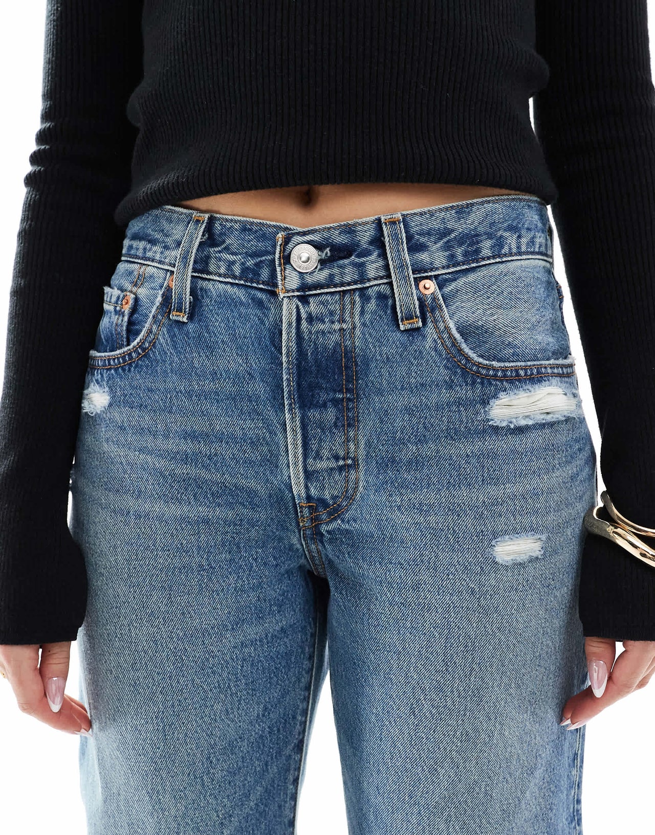 Levi's 501 90's straight jeans in vintage mid wash blue