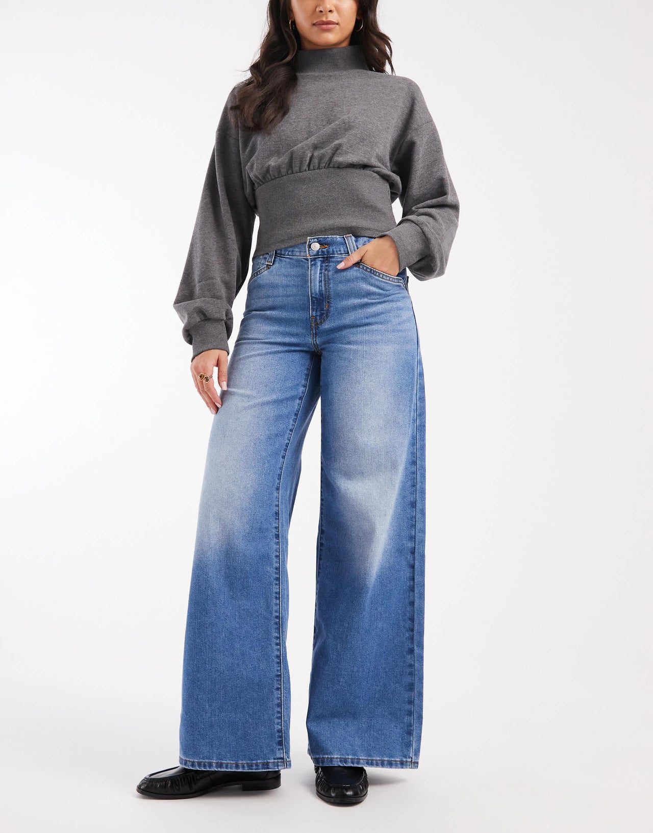 Levi's '94 baggy wide leg jeans in mid blue