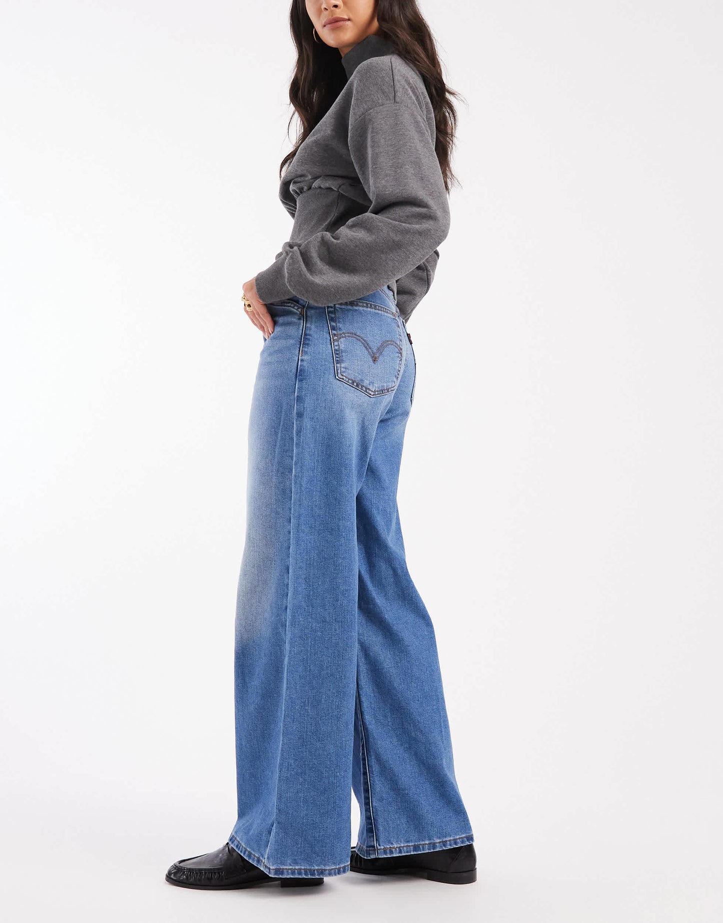 Levi's '94 baggy wide leg jeans in mid blue