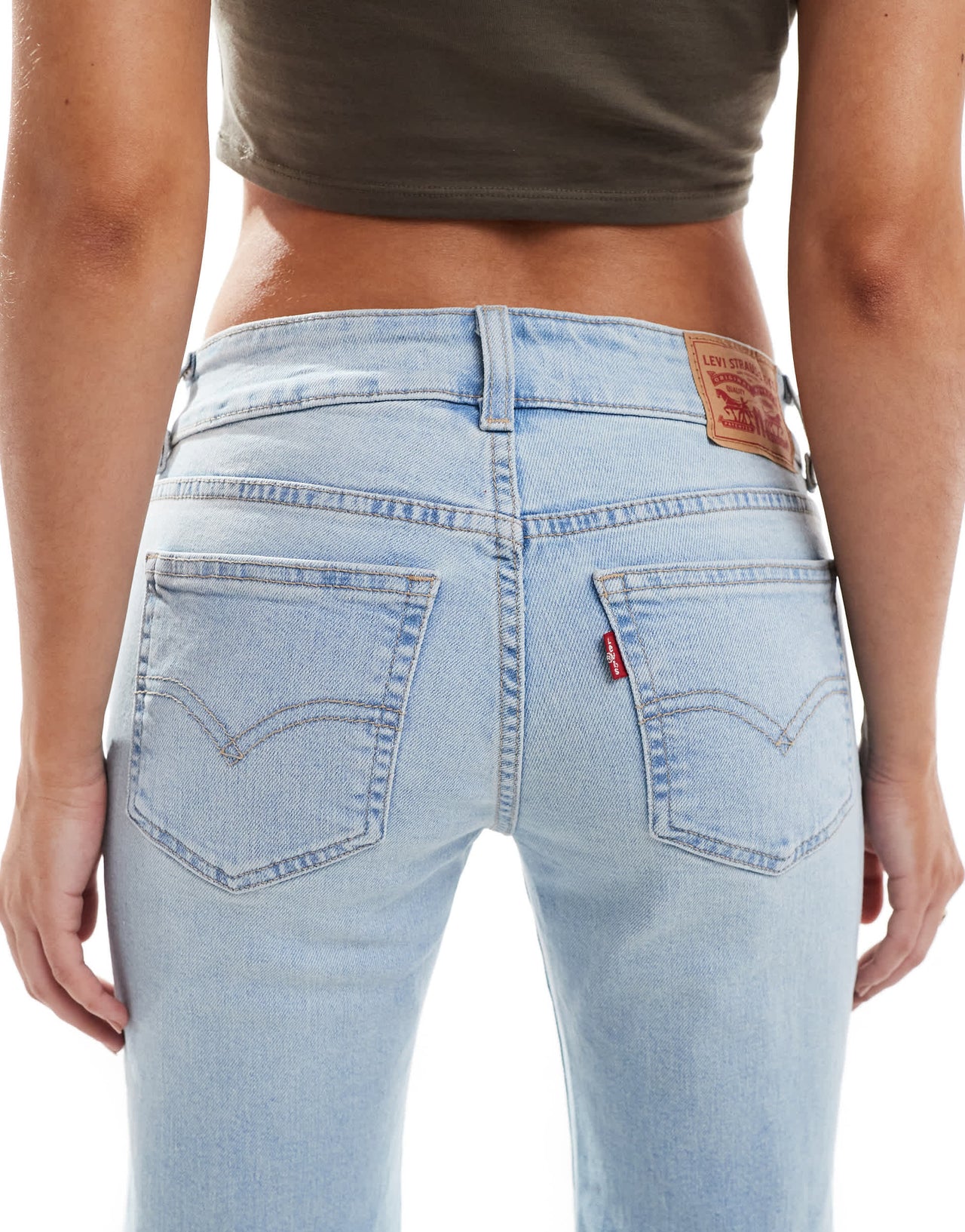 Levi's superlow flare jeans in bleach blue