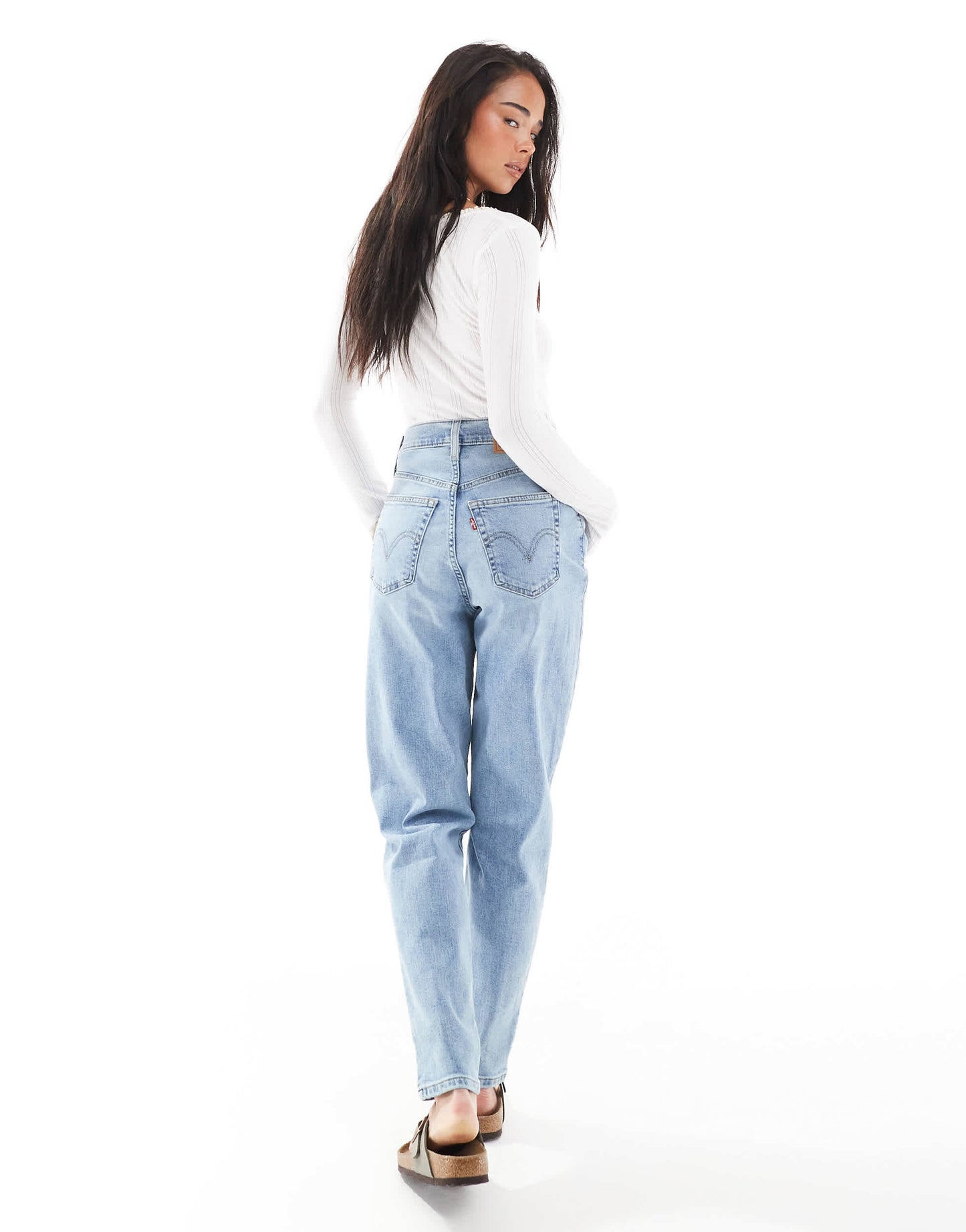 Levi's high waisted mom jean in light blue