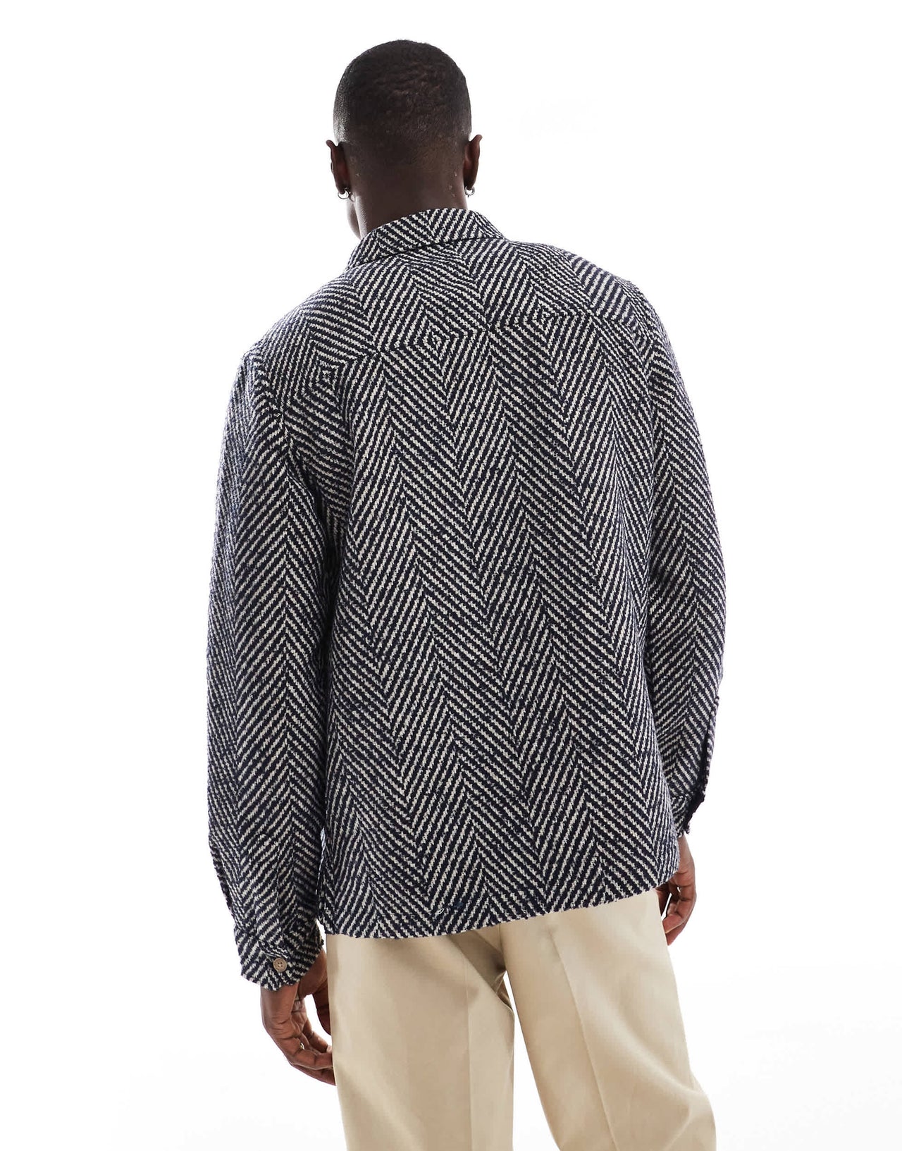 Farah davies chevron overshirt in navy