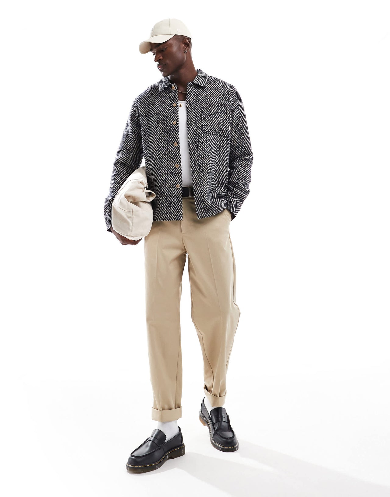 Farah davies chevron overshirt in navy