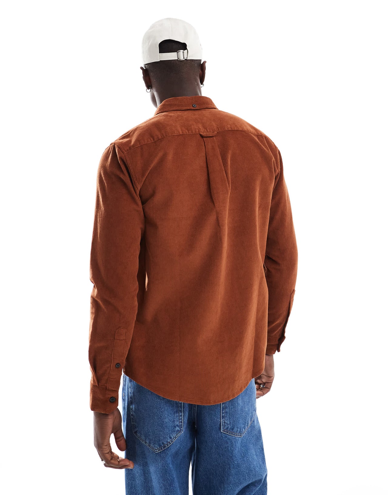 Farah Spencer cord longsleeve shirt in brown