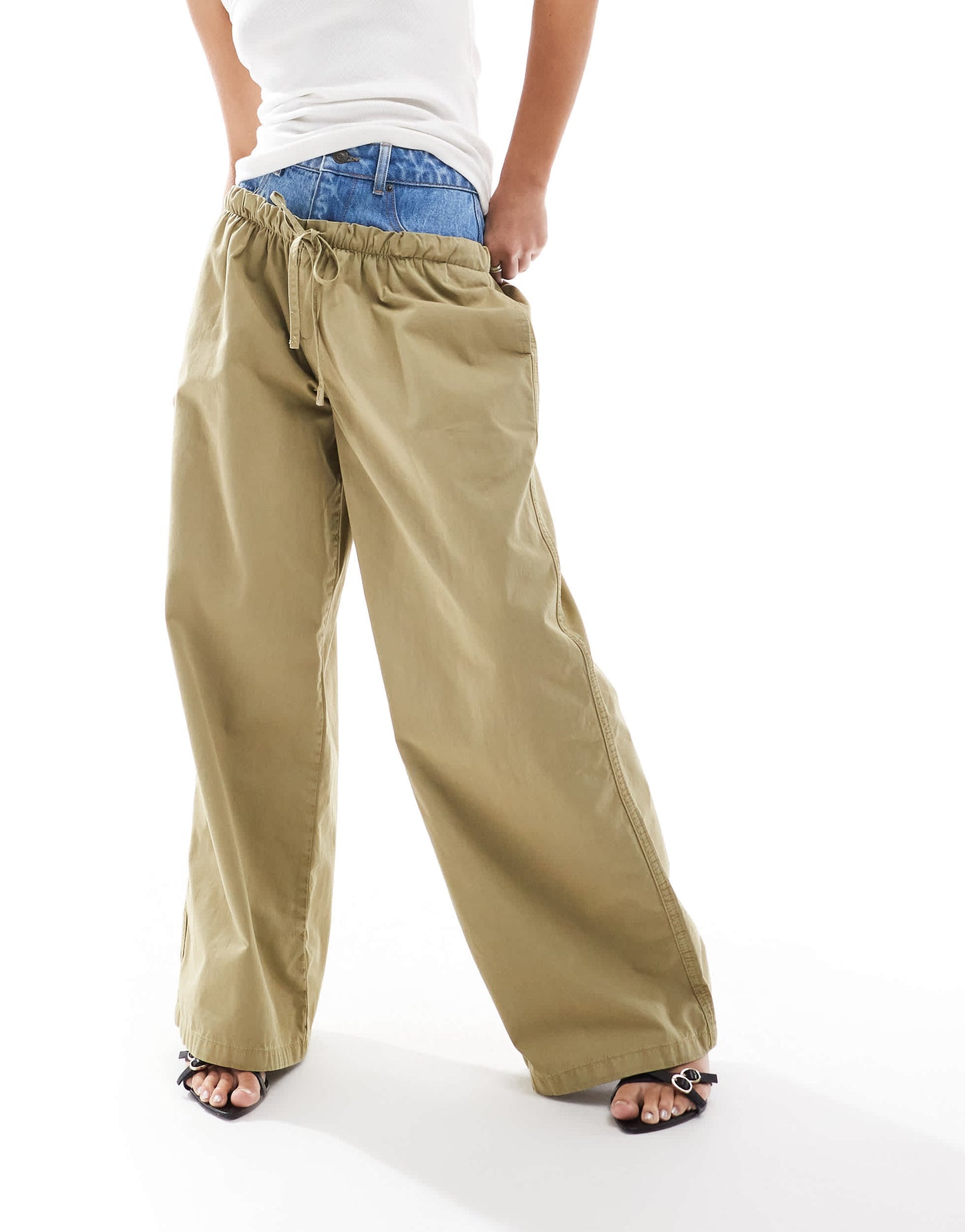 ASOS DESIGN denim hybrid trousers in blue