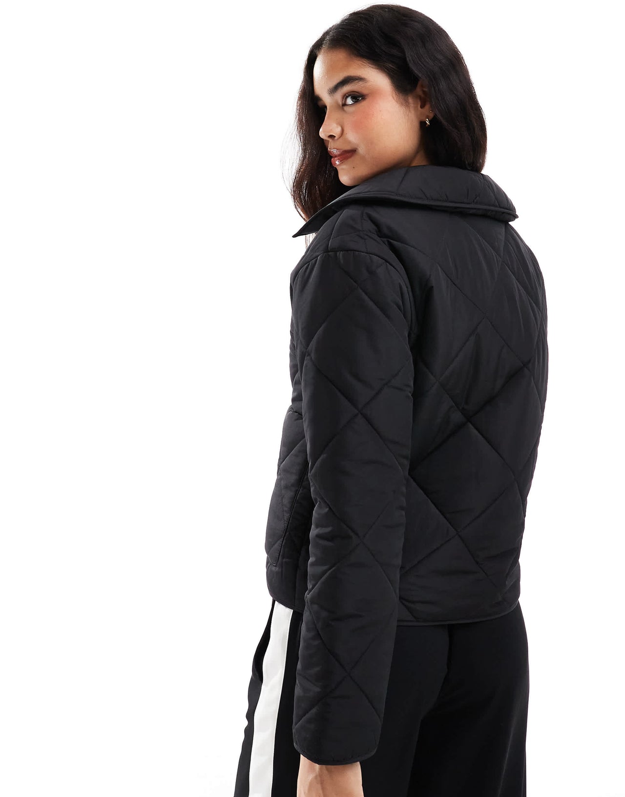 Cotton On quilted jacket with bows in black