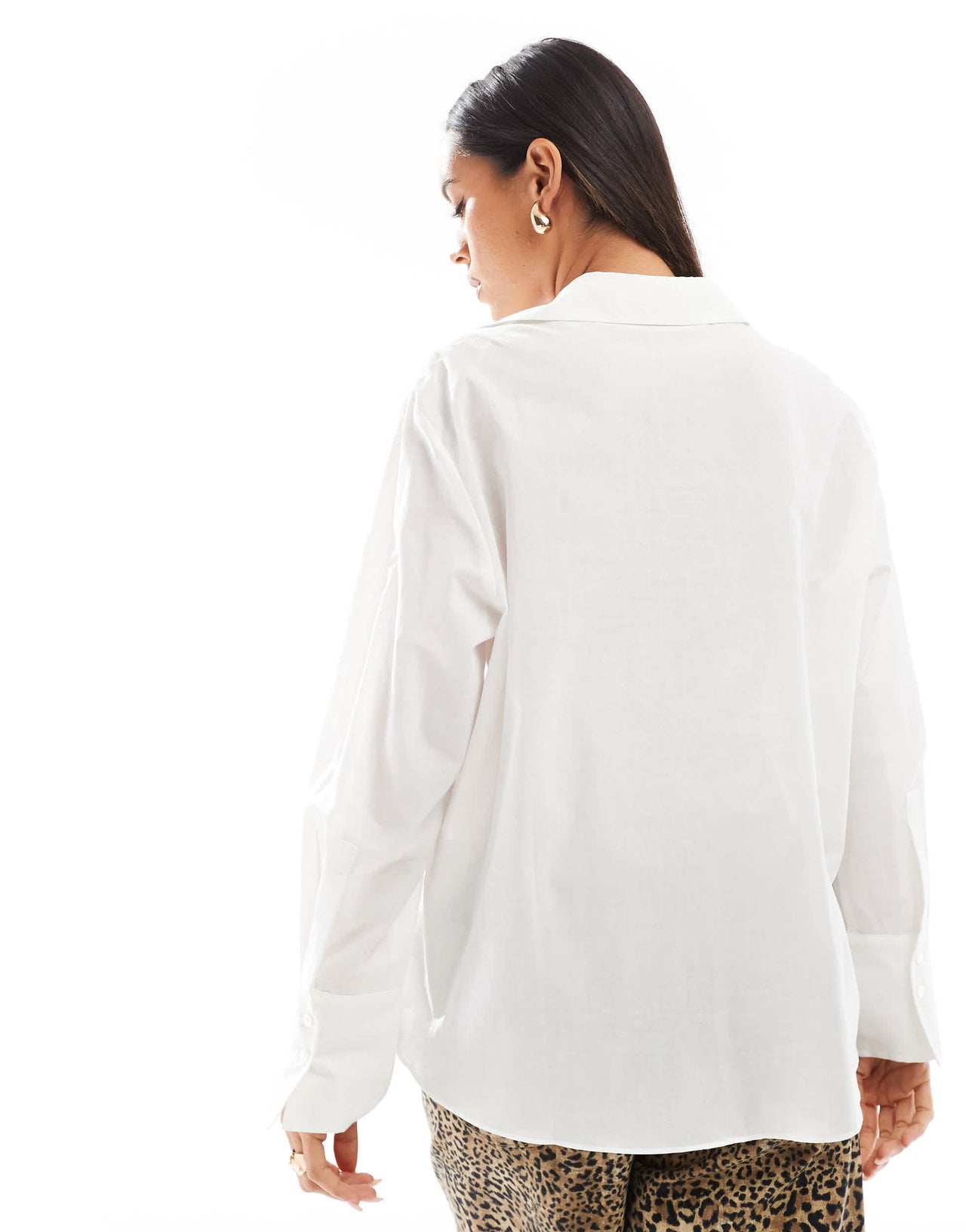 Mango oversized shirt in white
